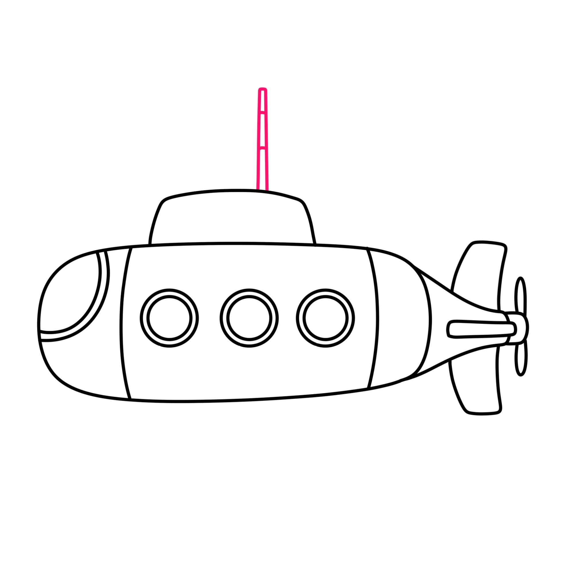 How to Draw a Submarine - Step-9