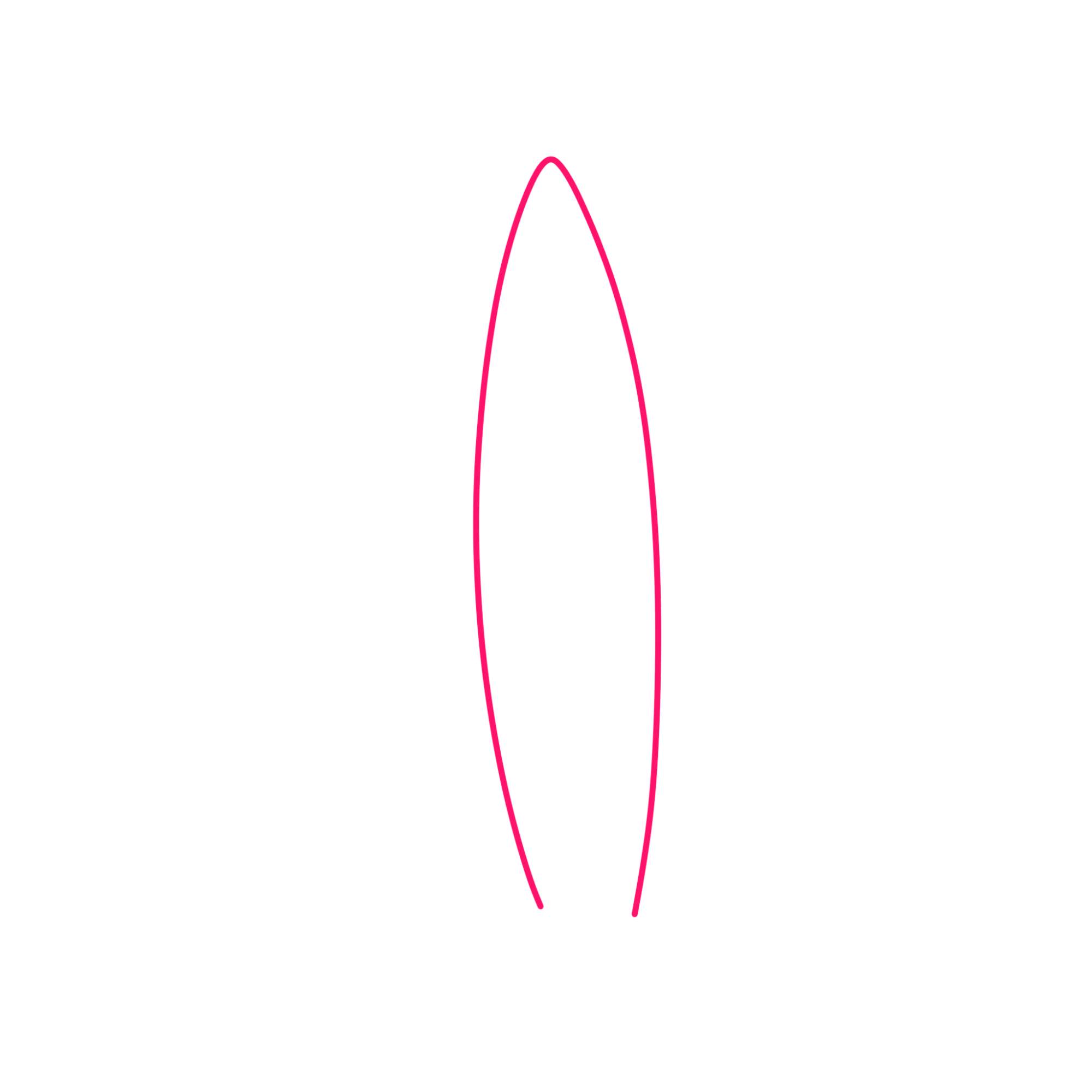 How to Draw a Surfboard - Step-1