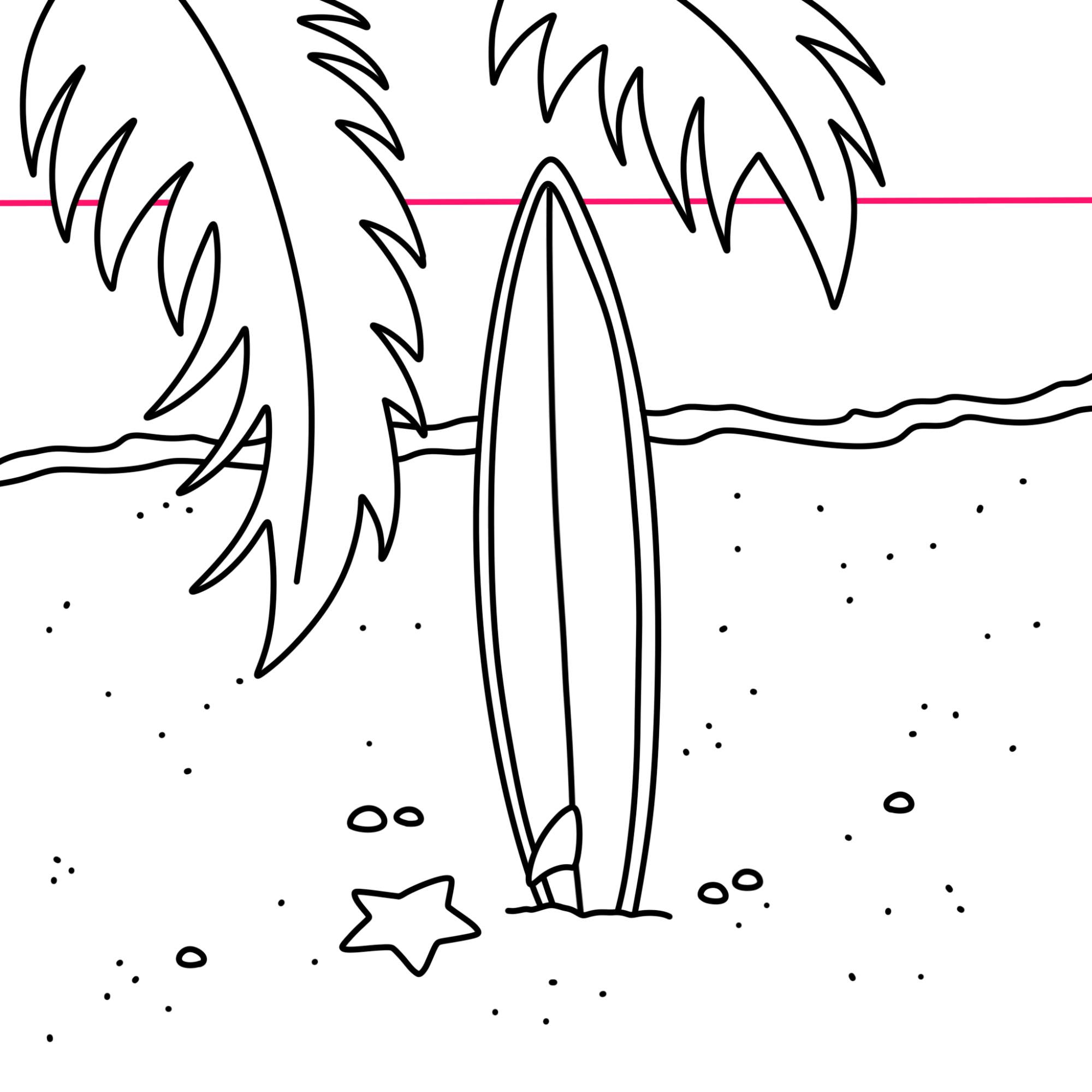 How to Draw a Surfboard - Step-12