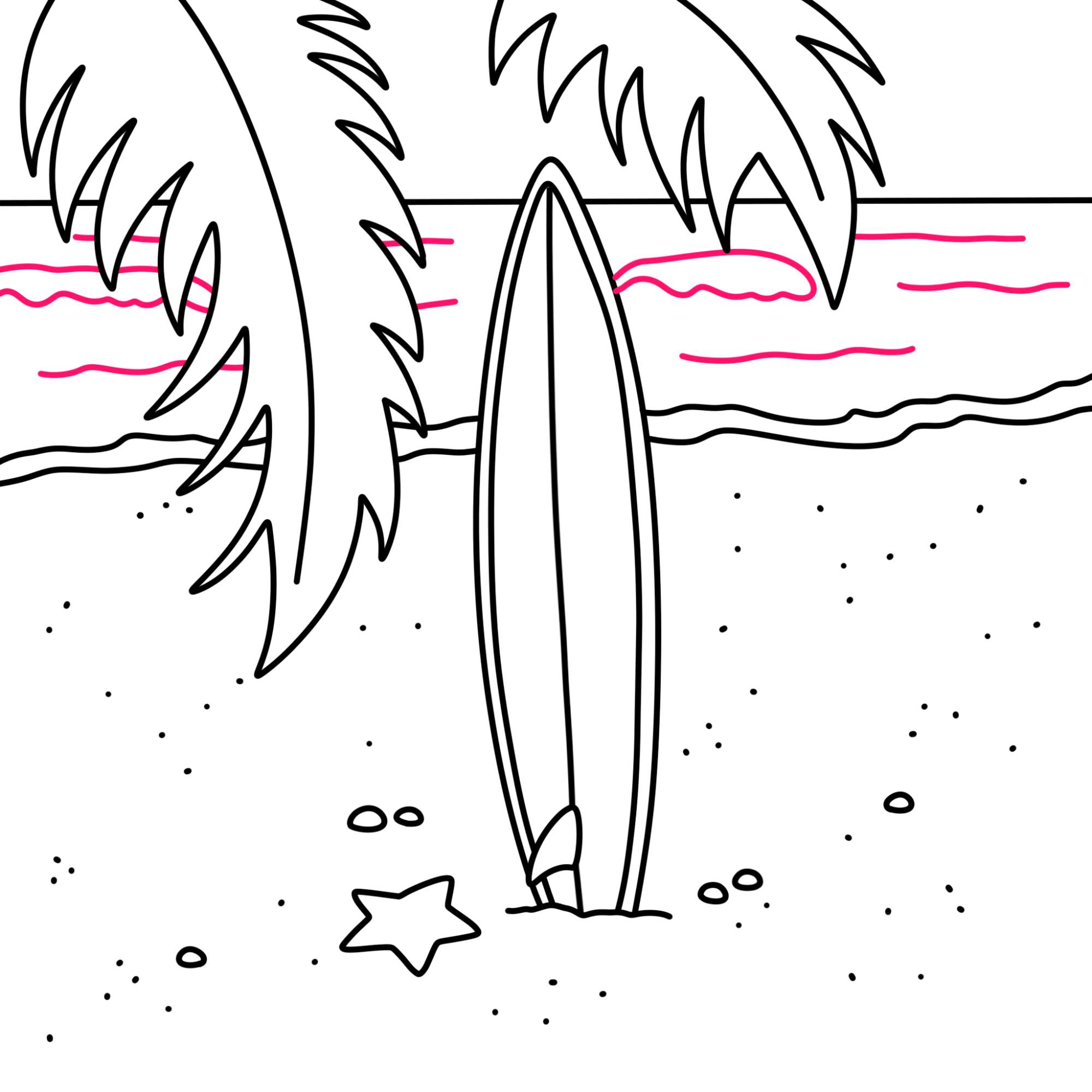 How to Draw a Surfboard - Step-13