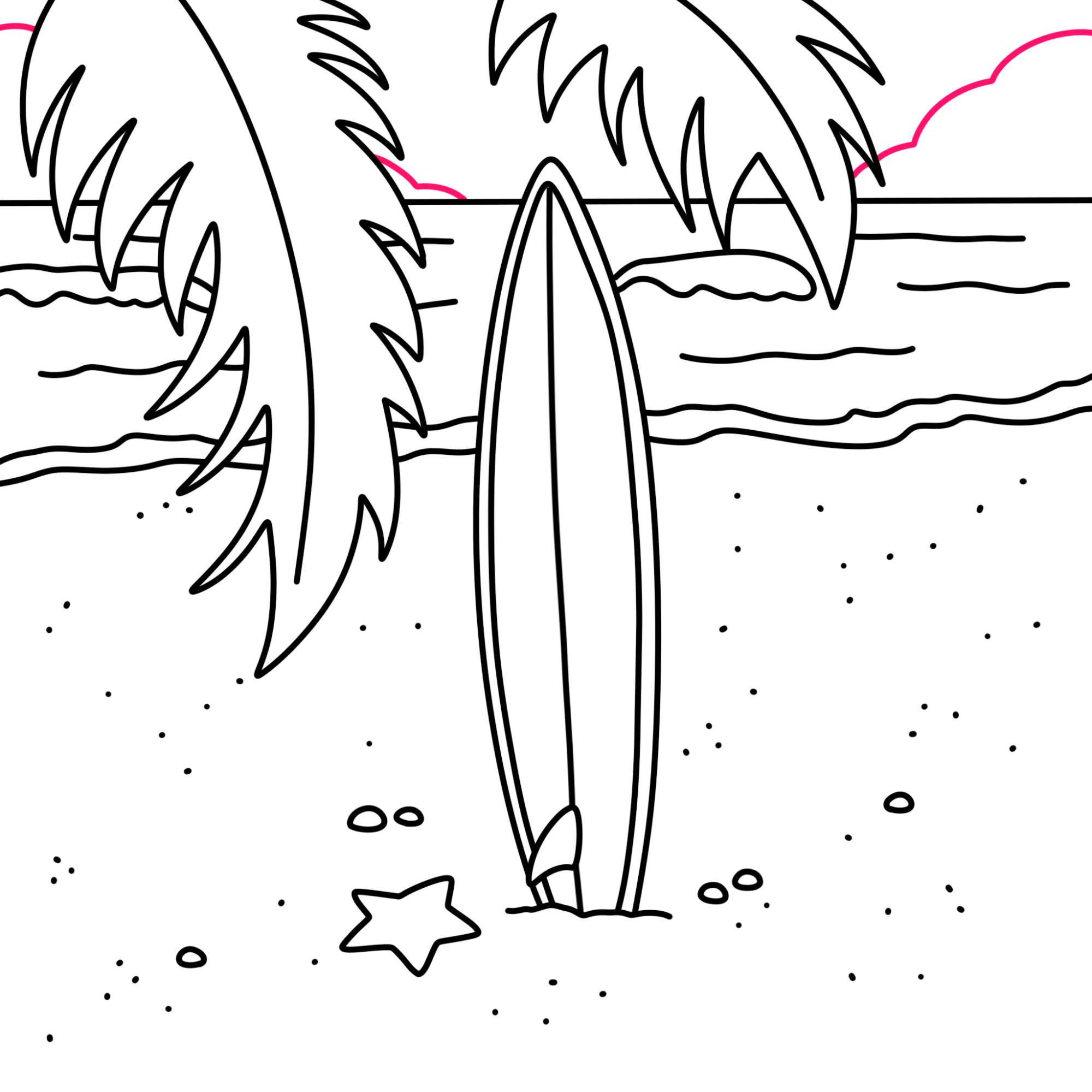 How to Draw a Surfboard - Step-14