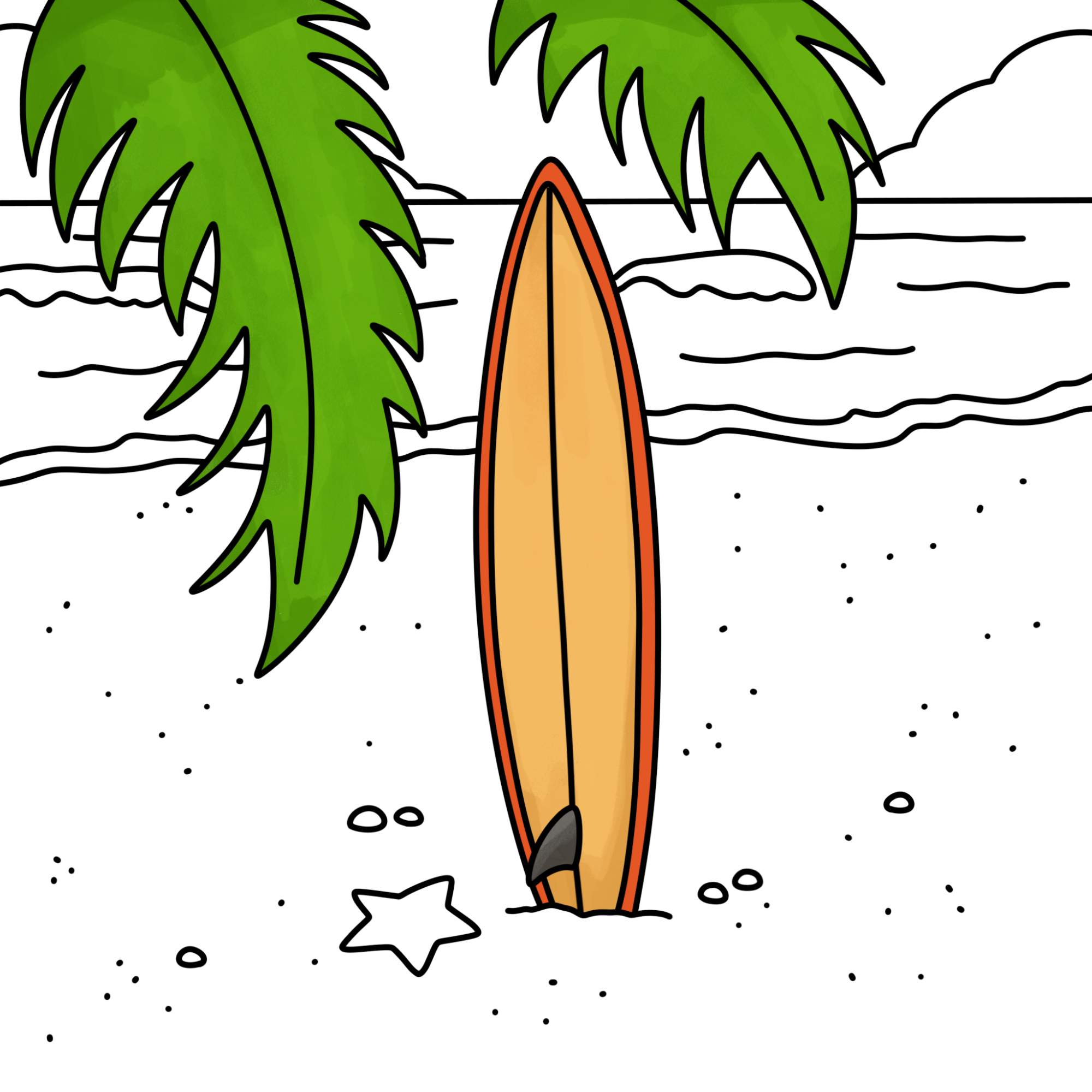 How to Draw a Surfboard - Step-16