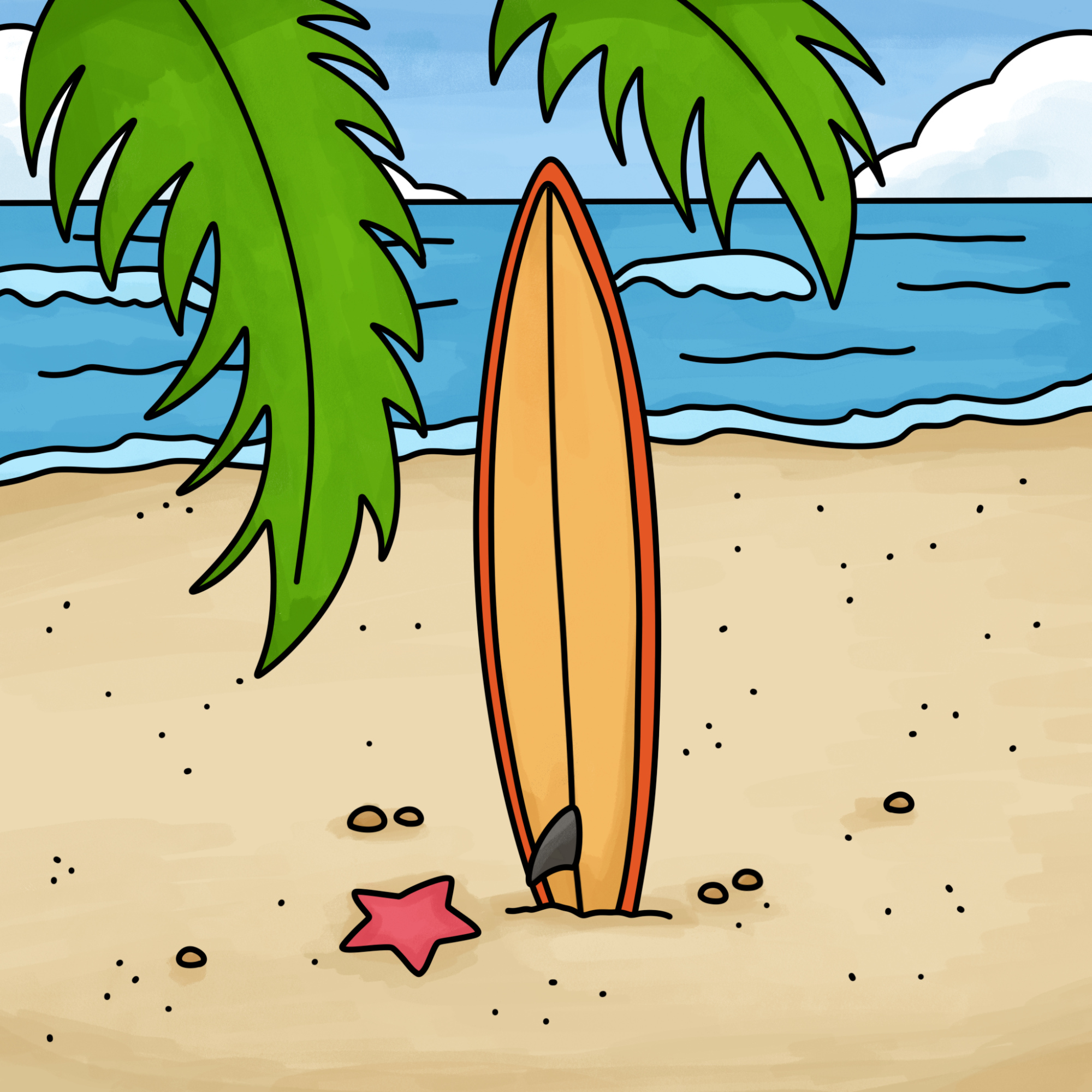 How to Draw a Surfboard