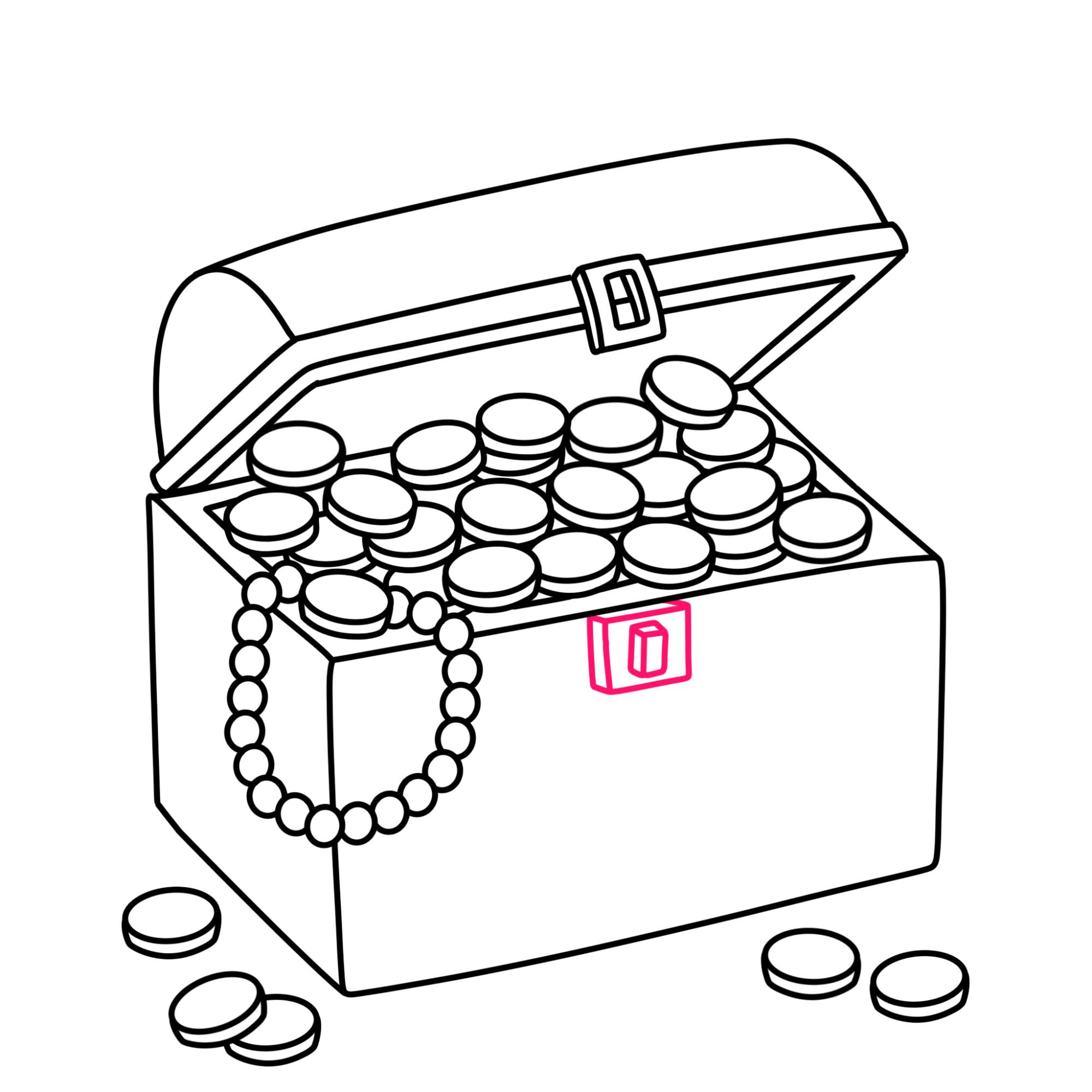 How to Draw a Treasure Chest - Step-10