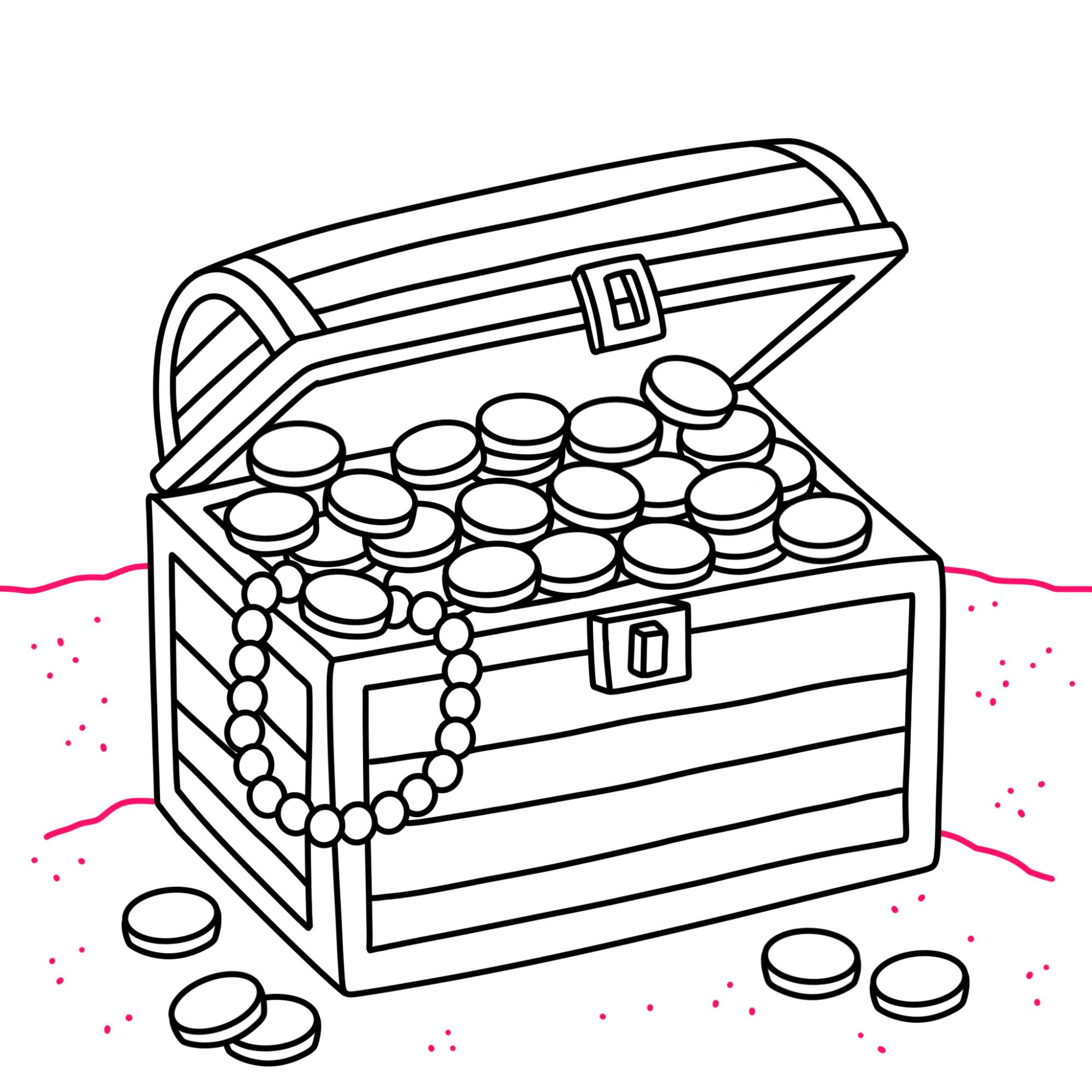 How to Draw a Treasure Chest - Step-13