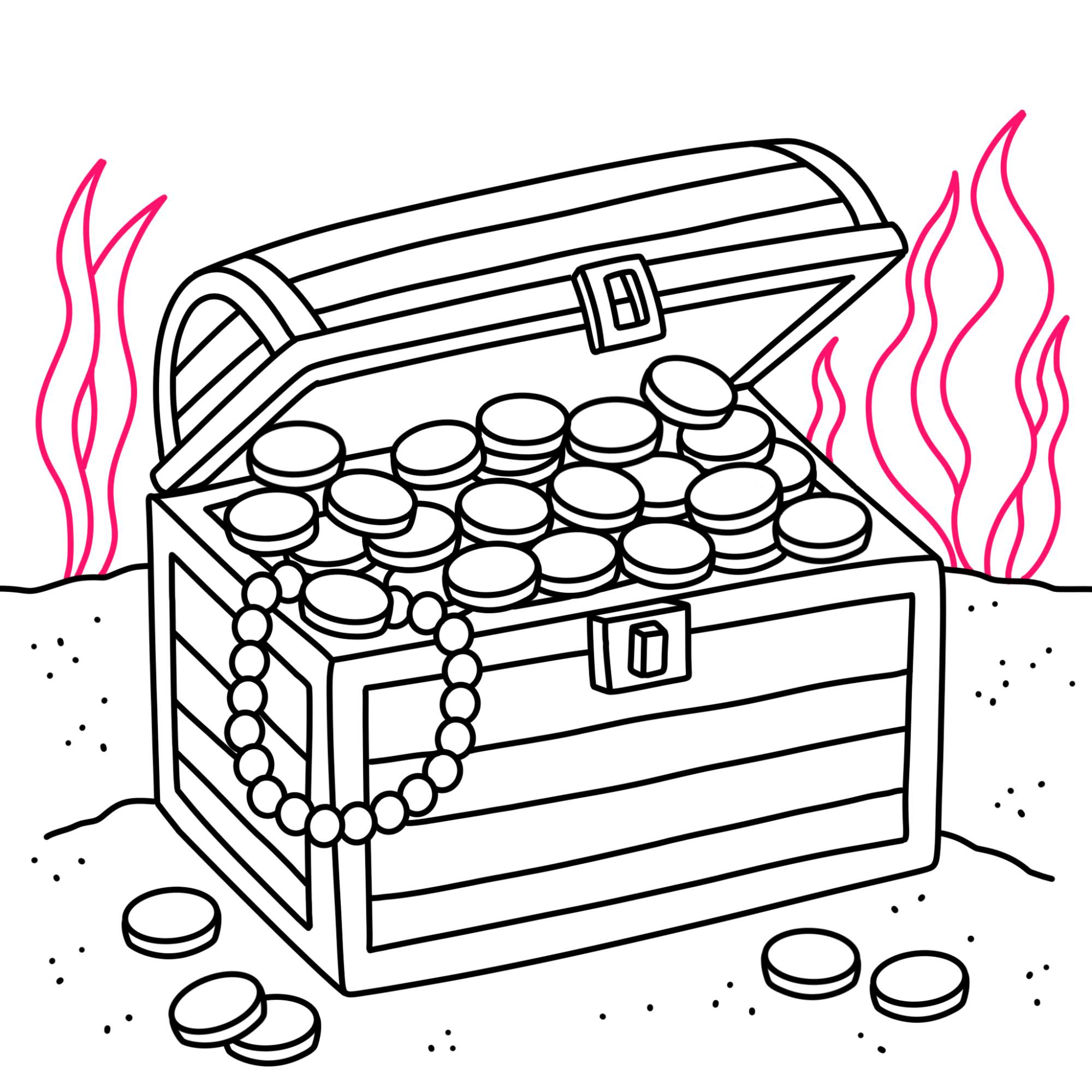 How to Draw a Treasure Chest - Step-14