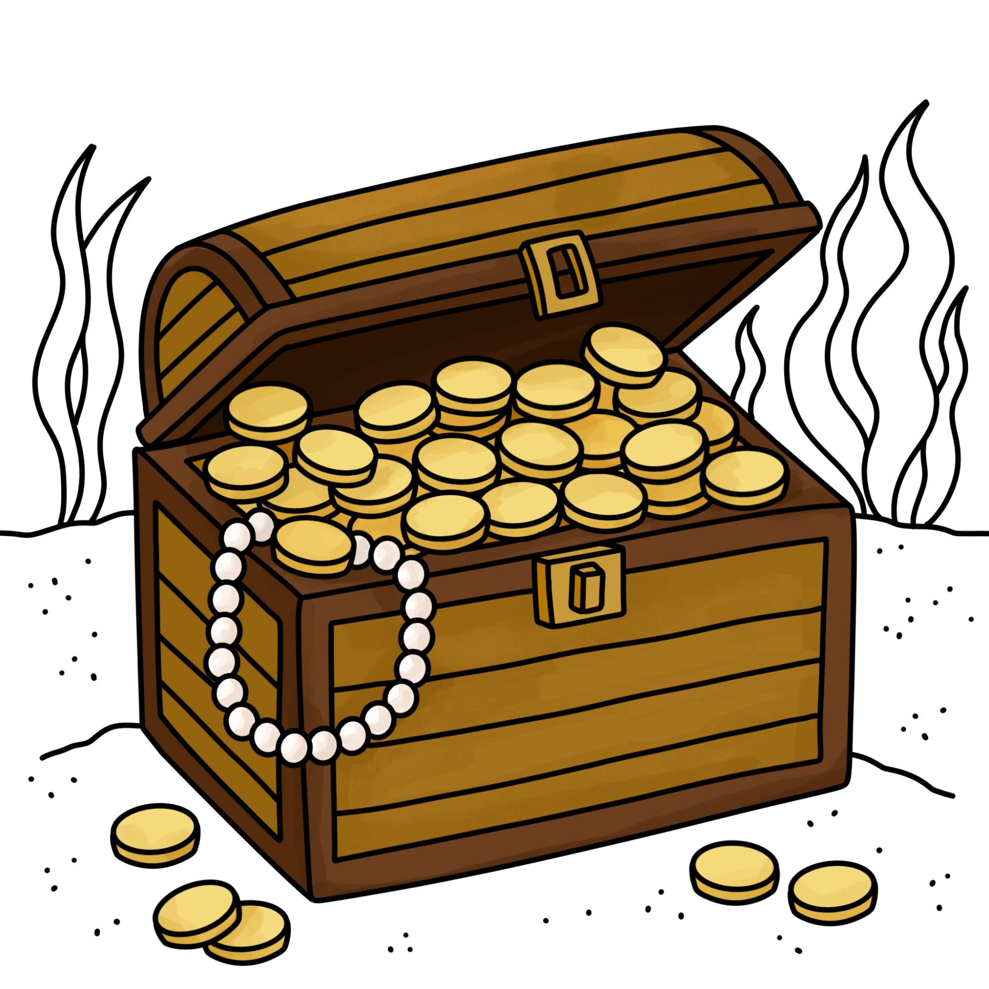 How to Draw a Treasure Chest - Step-16