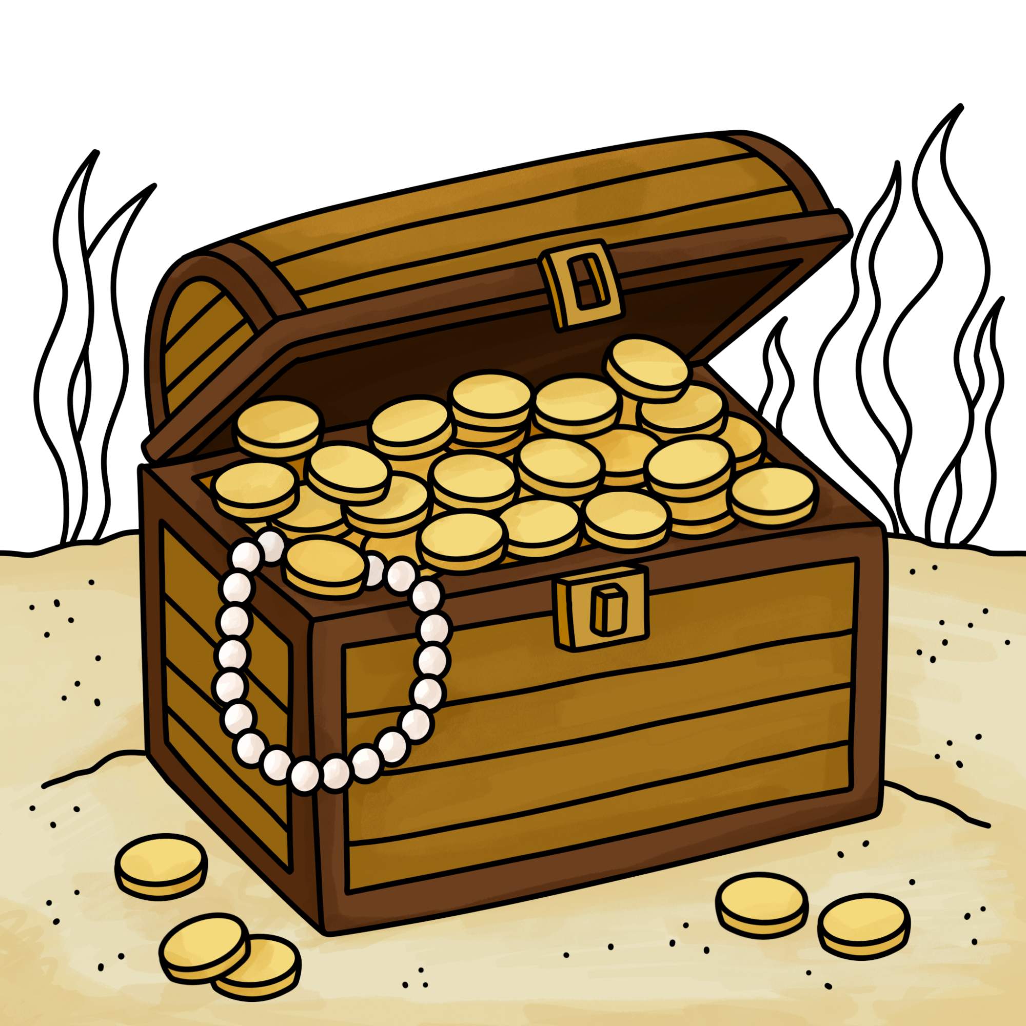 How to Draw a Treasure Chest - Step-17