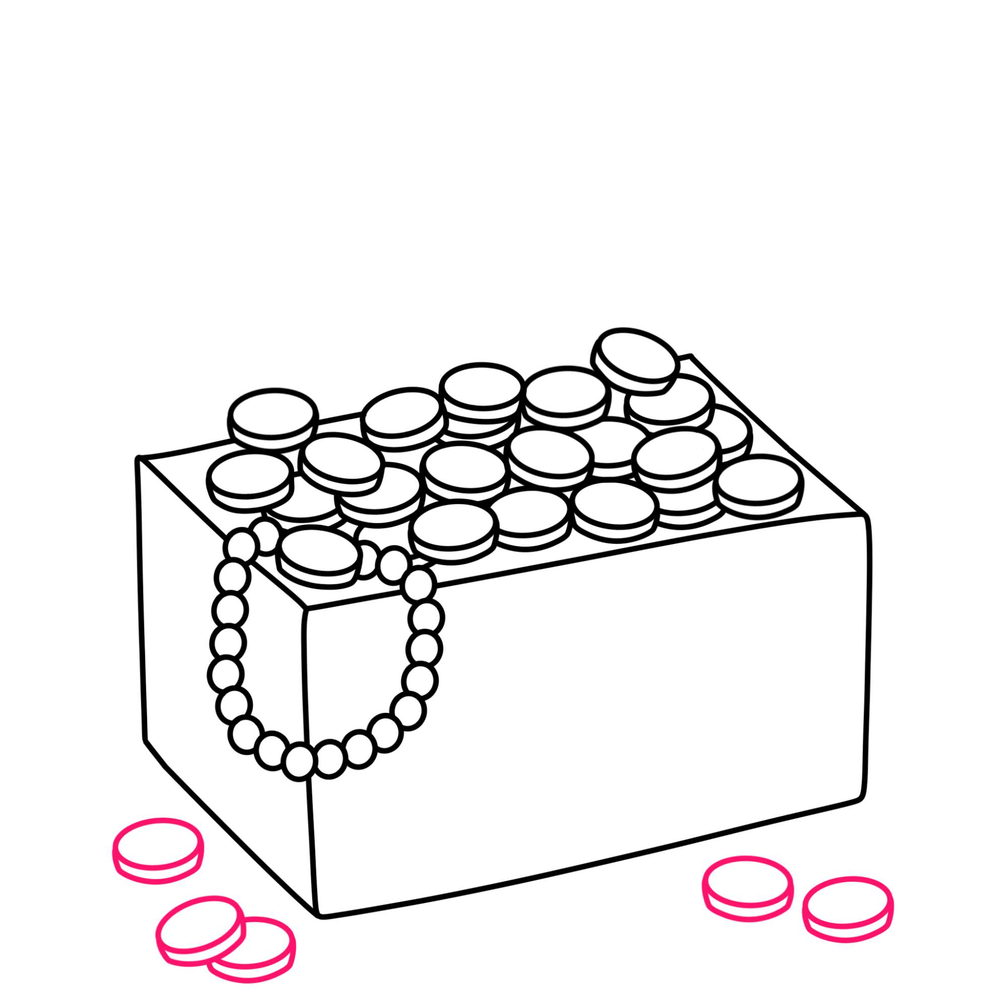 How to Draw a Treasure Chest - Step-5