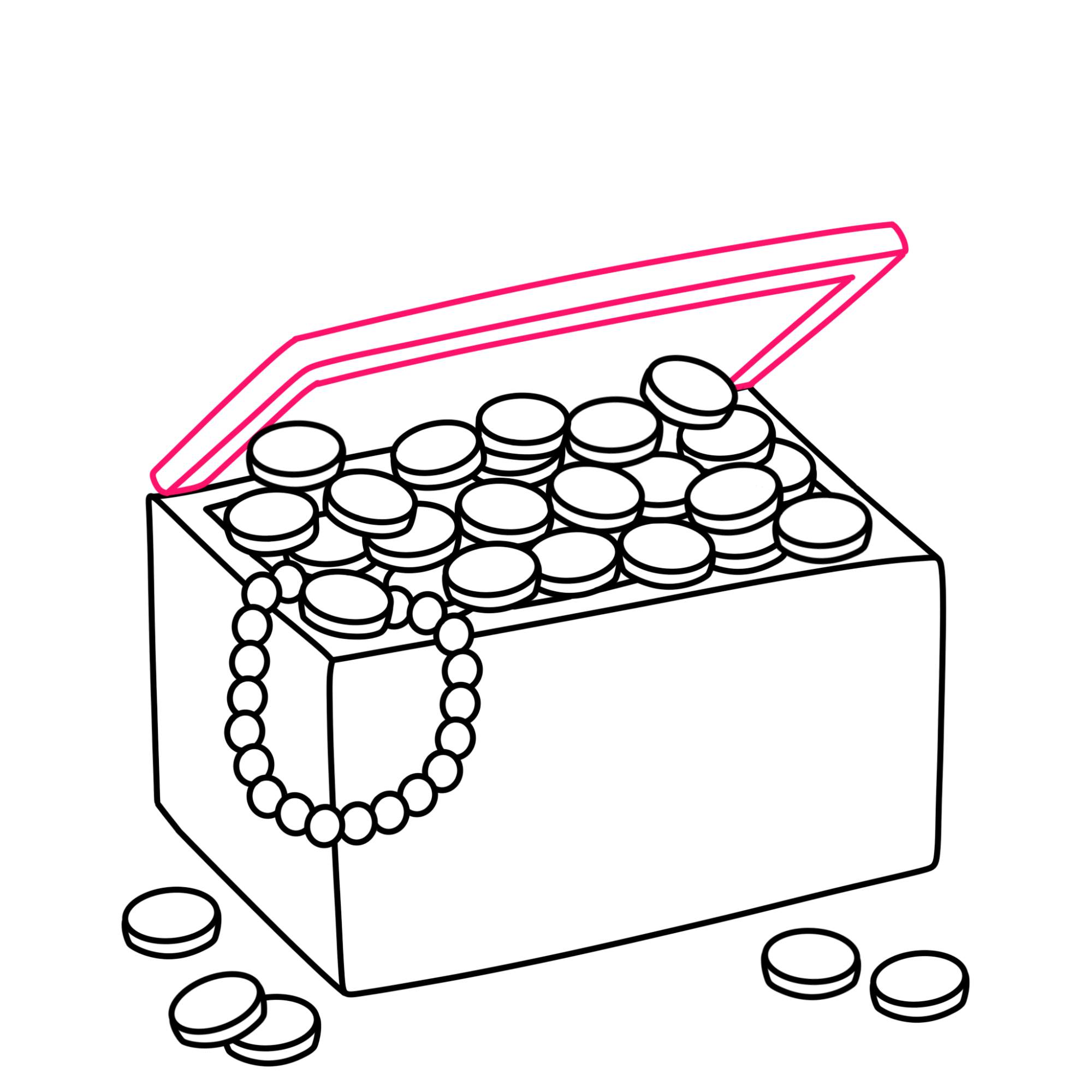 How to Draw a Treasure Chest - Step-7