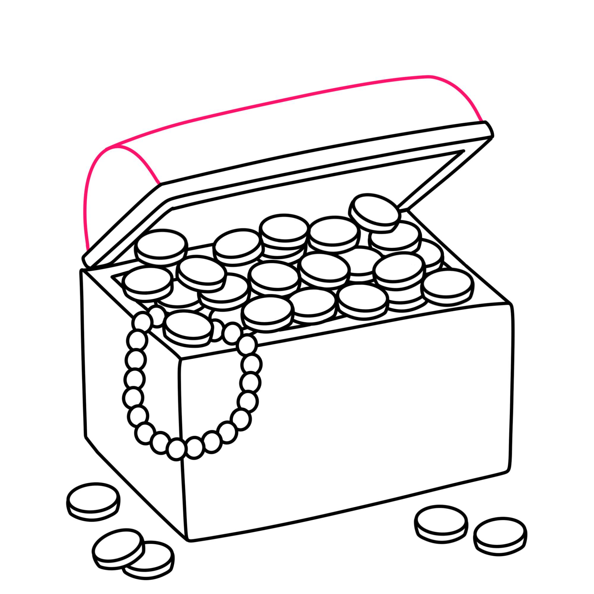 How to Draw a Treasure Chest - Step-8