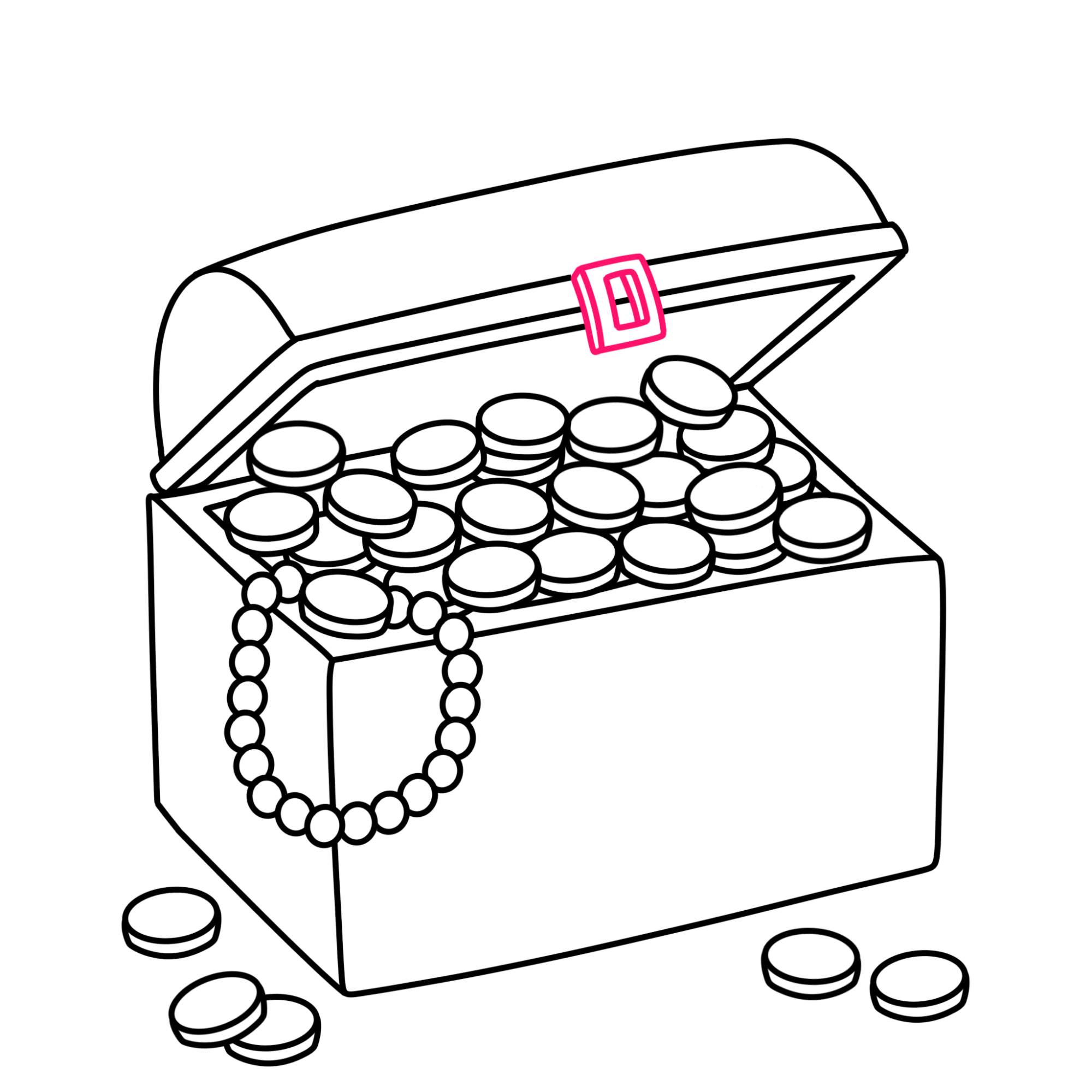 How to Draw a Treasure Chest - Step-9