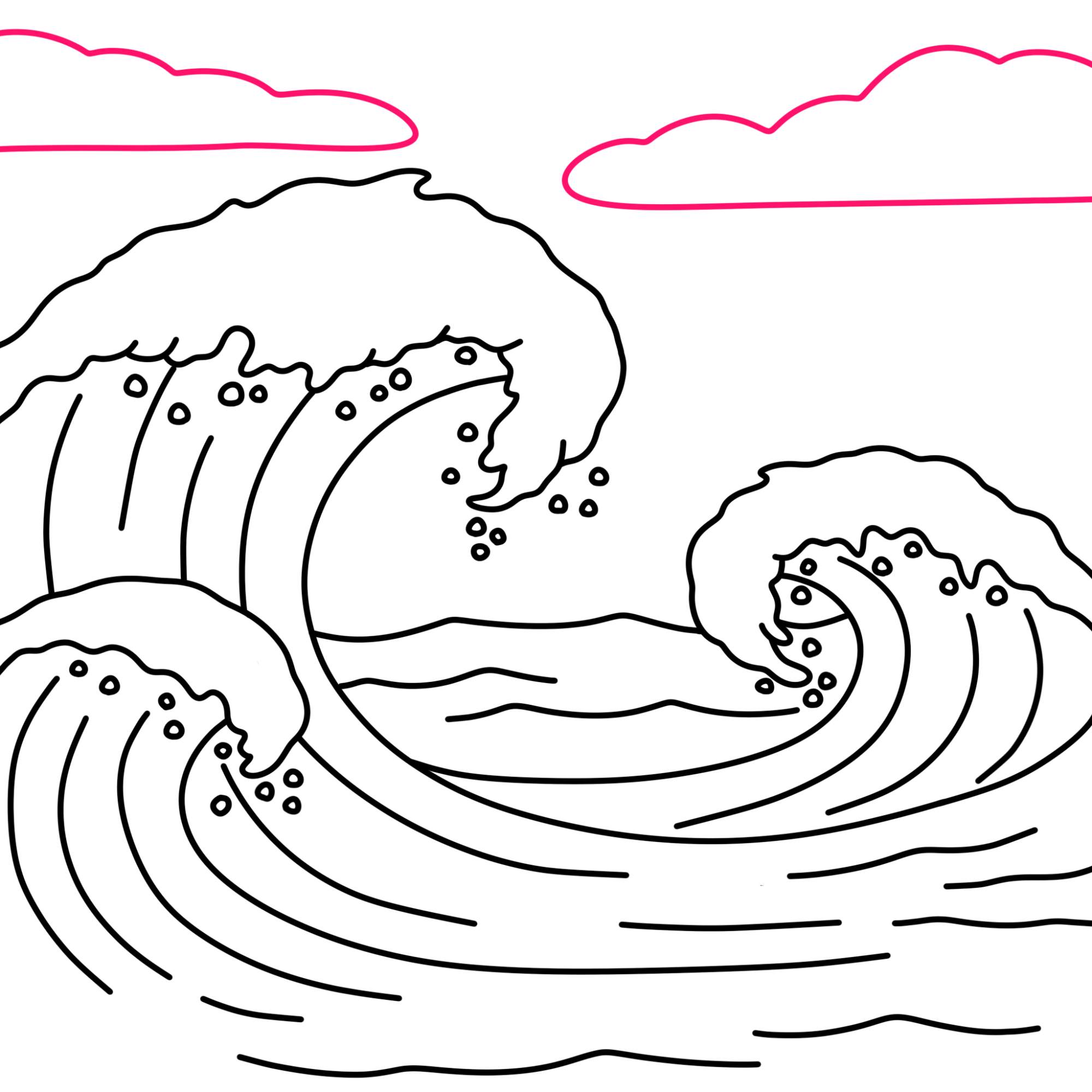 How to Draw a Wave - Step-11