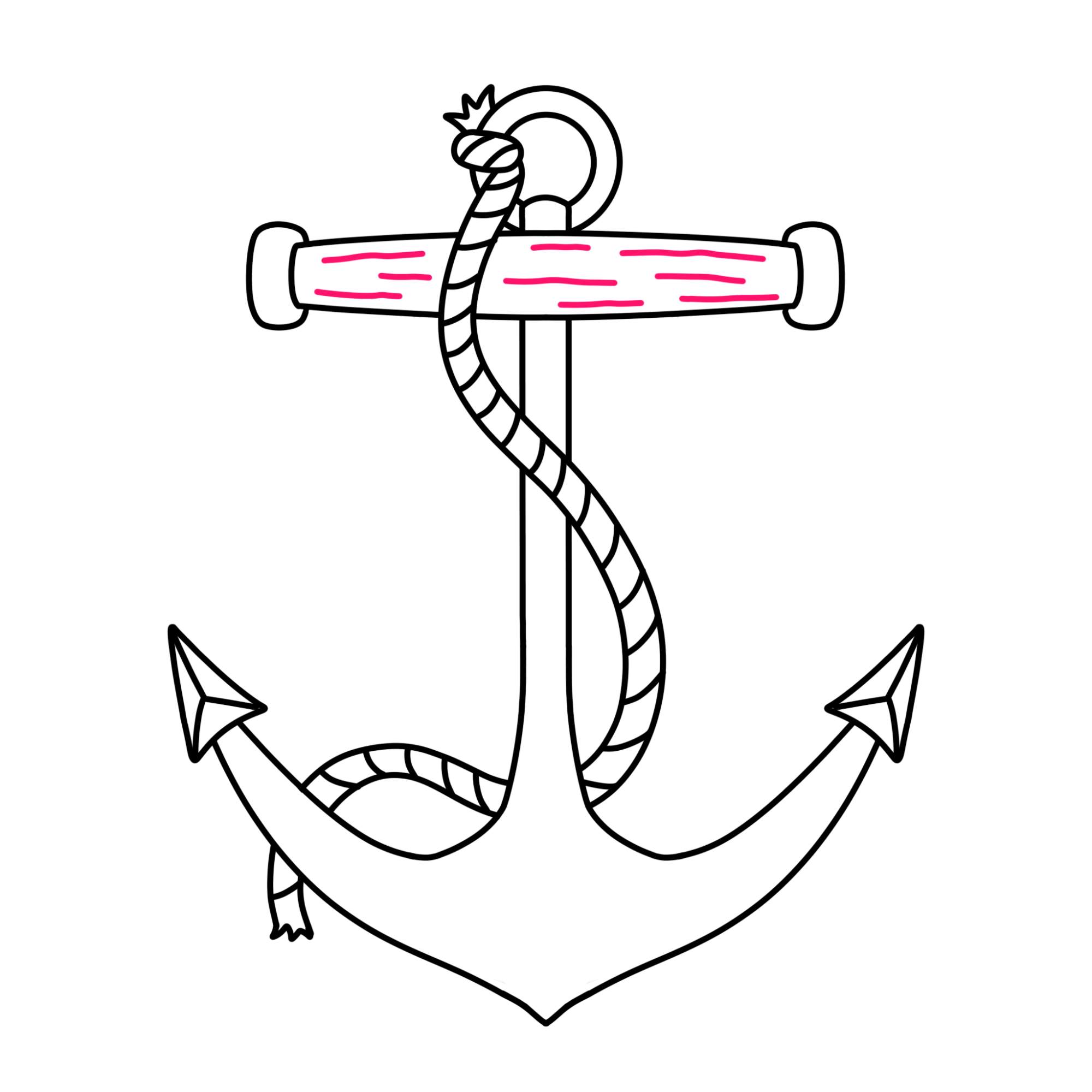 How to Draw an Anchor - Step-10