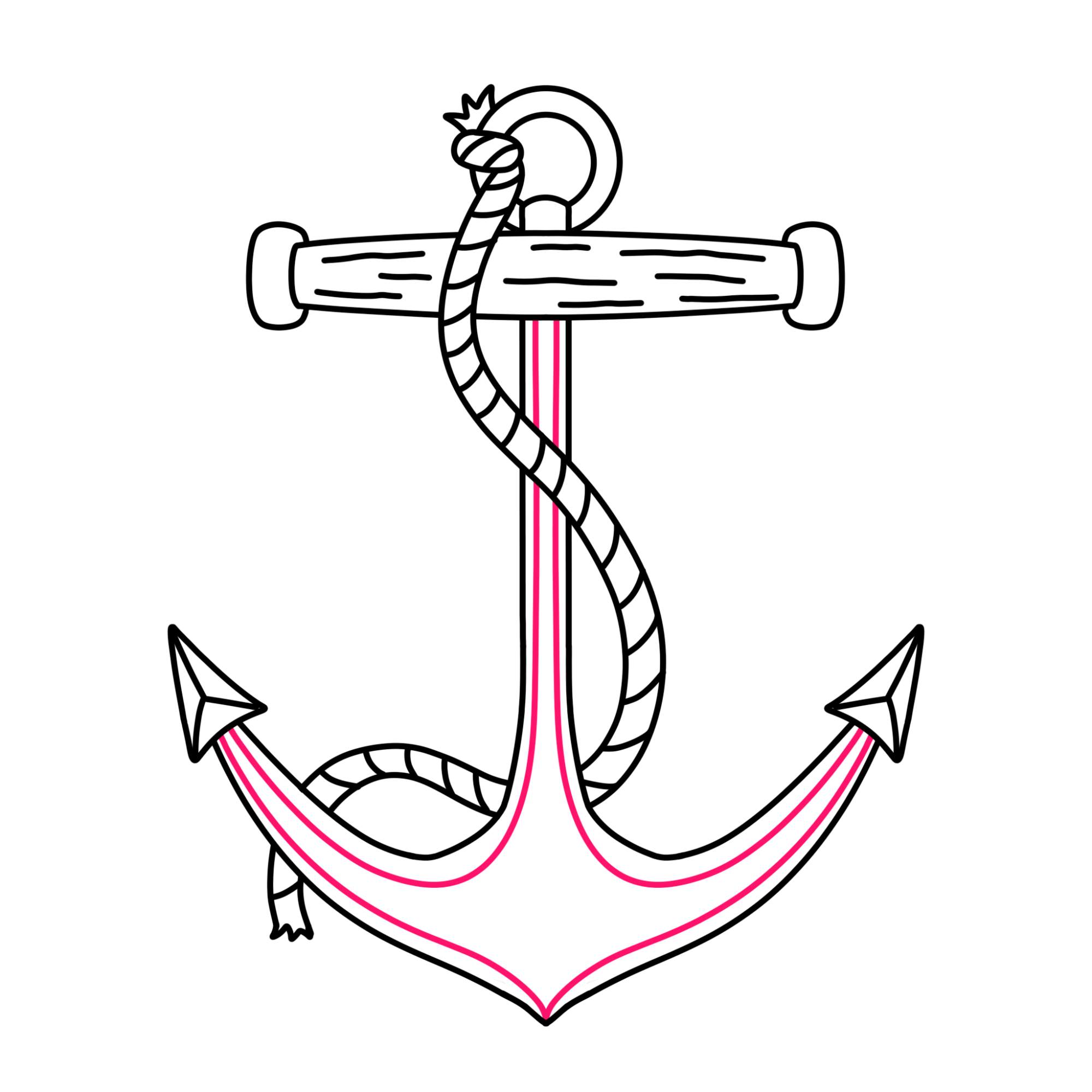 How to Draw an Anchor - Step-11