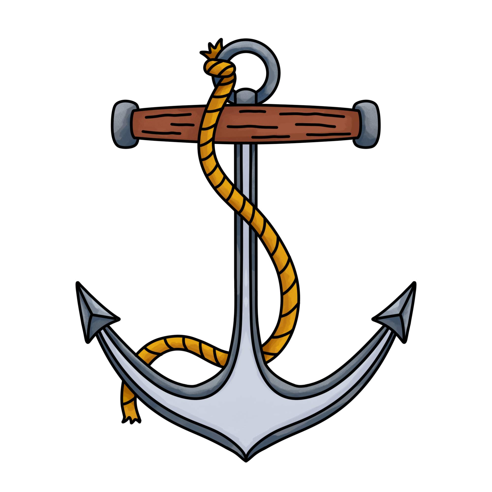 How to Draw an Anchor - Step-15