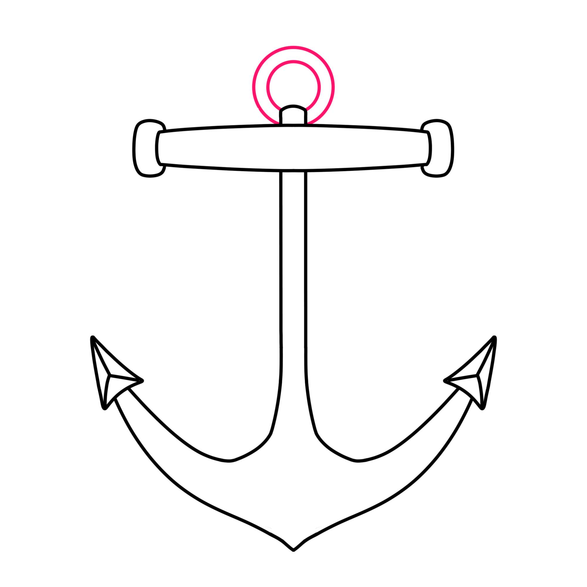 How to Draw an Anchor - Step-7