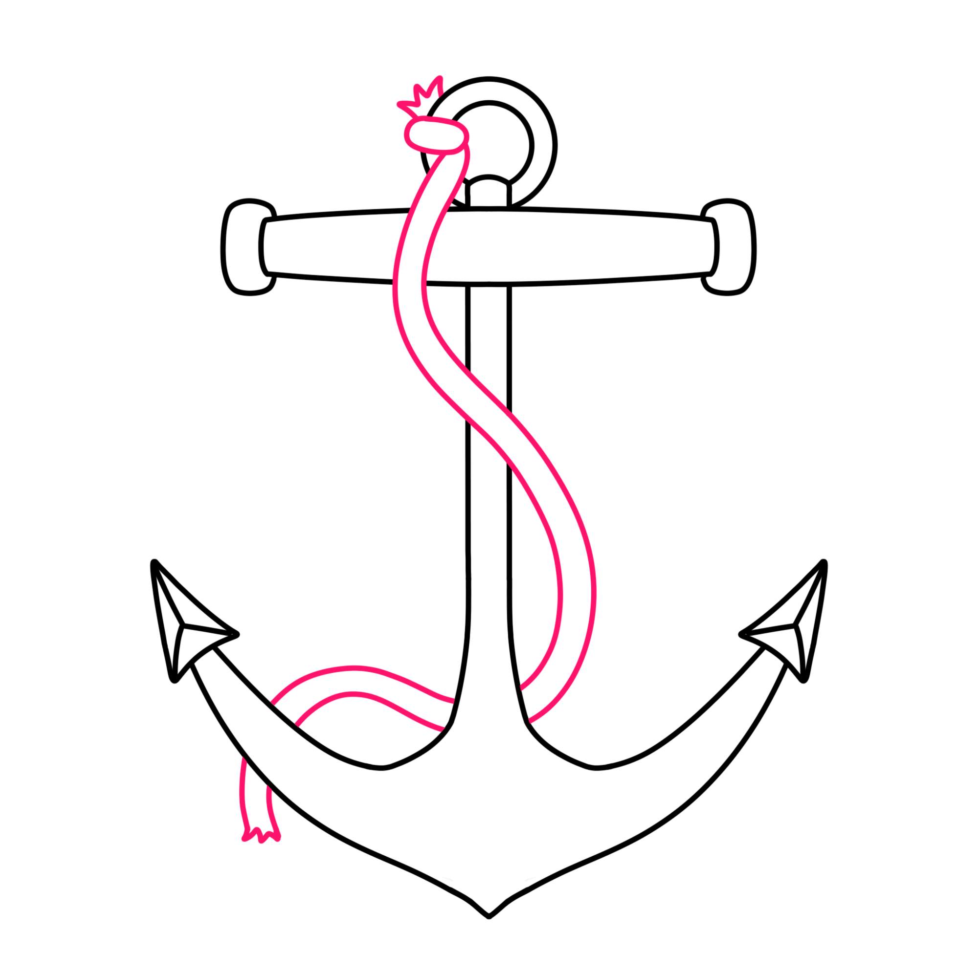 How to Draw an Anchor - Step-8