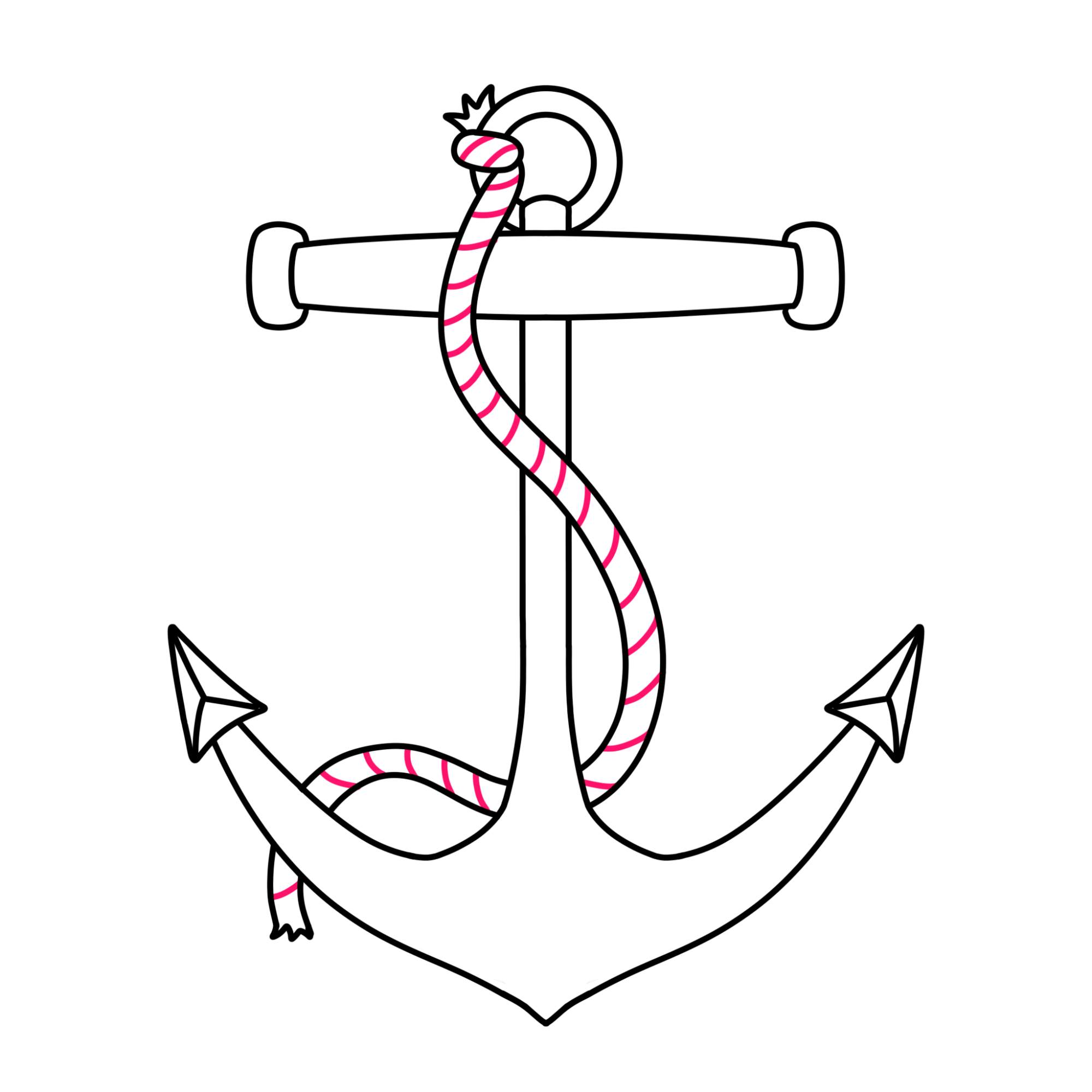 How to Draw an Anchor - Step-9