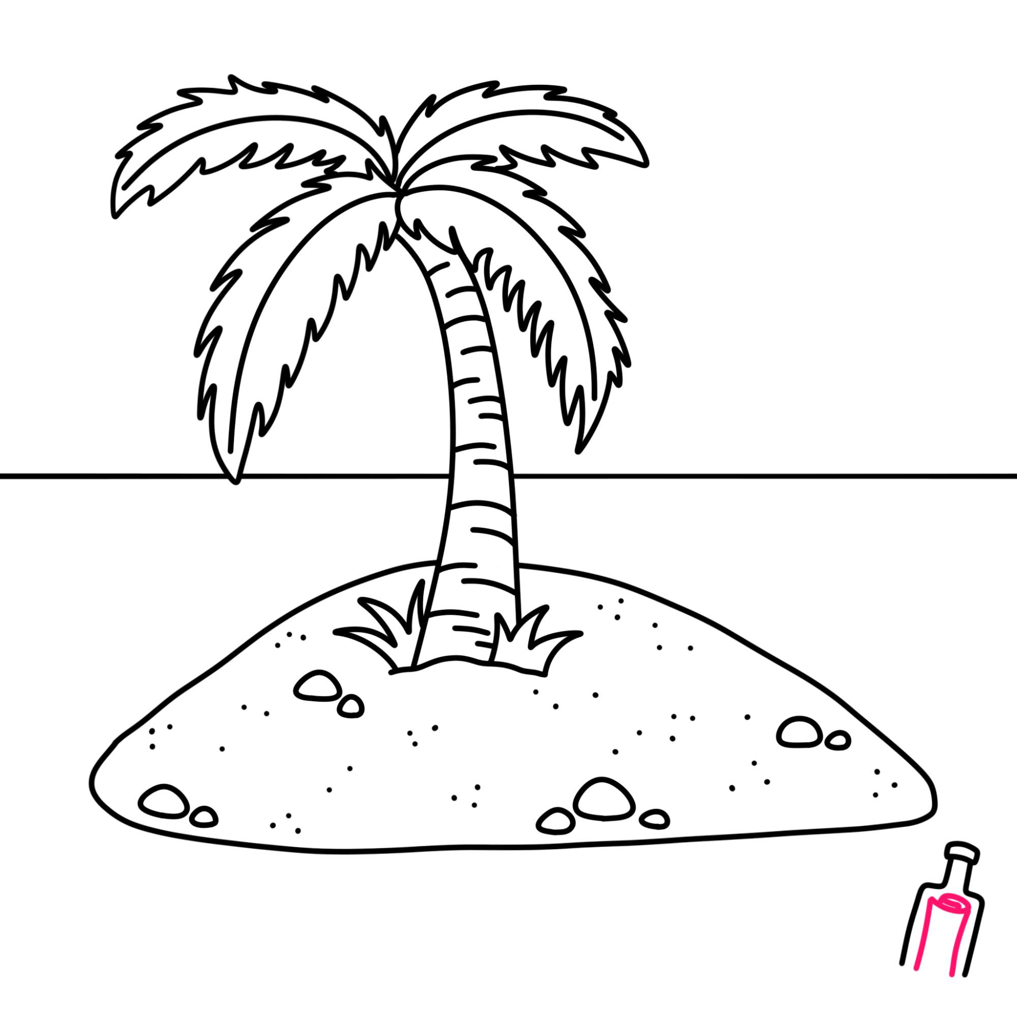 How to Draw an Island - Step-13