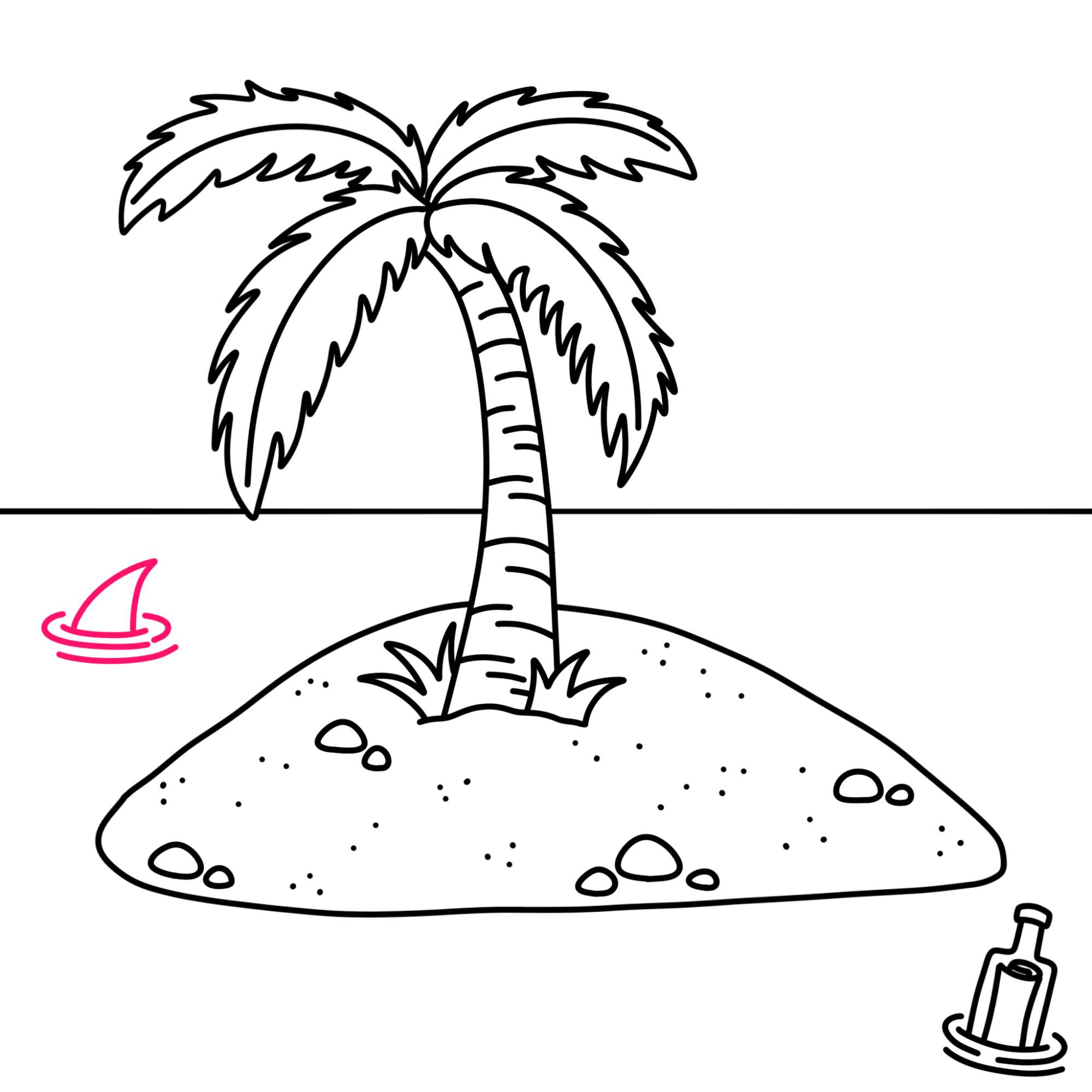 How to Draw an Island - Step-15