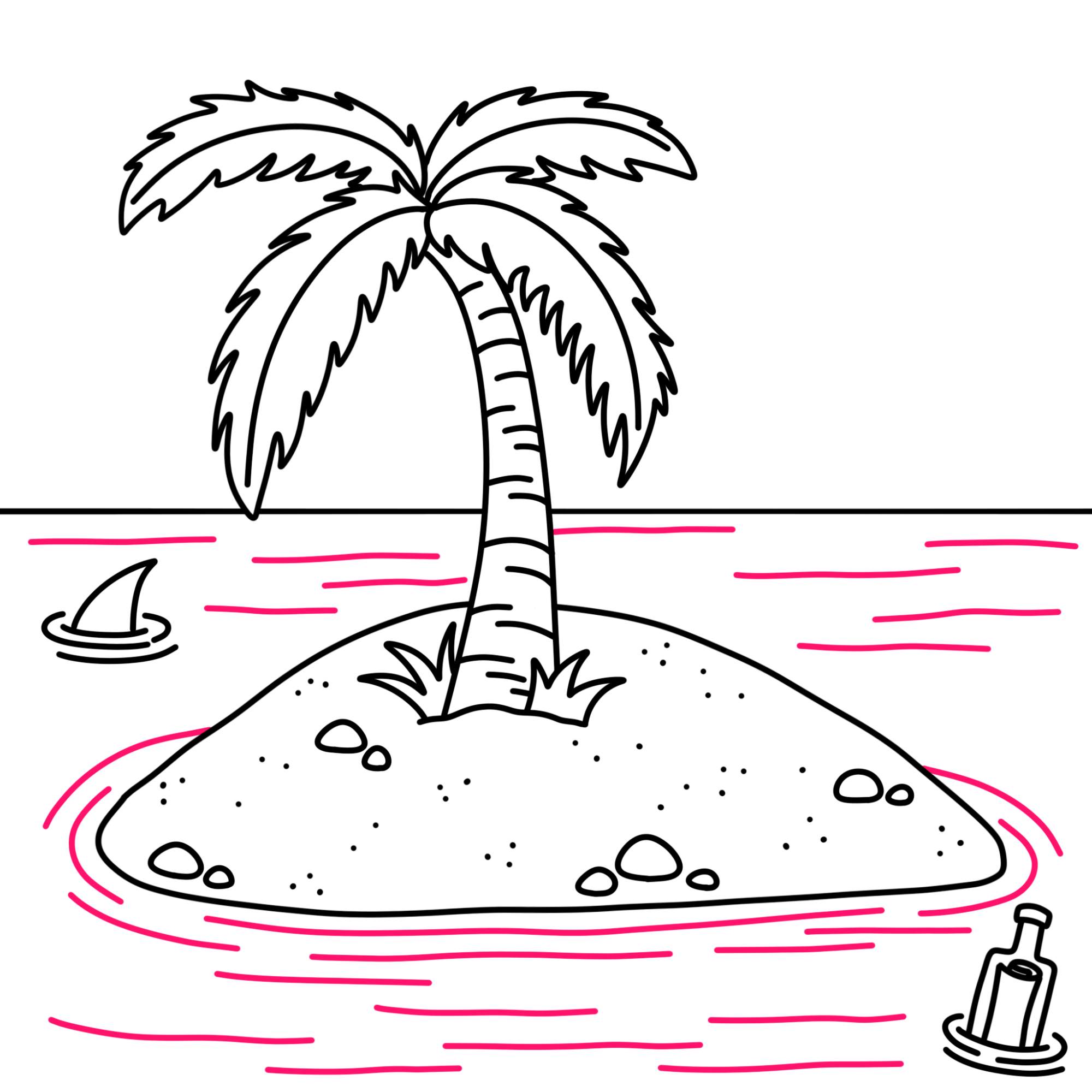 How to Draw an Island - Step-16