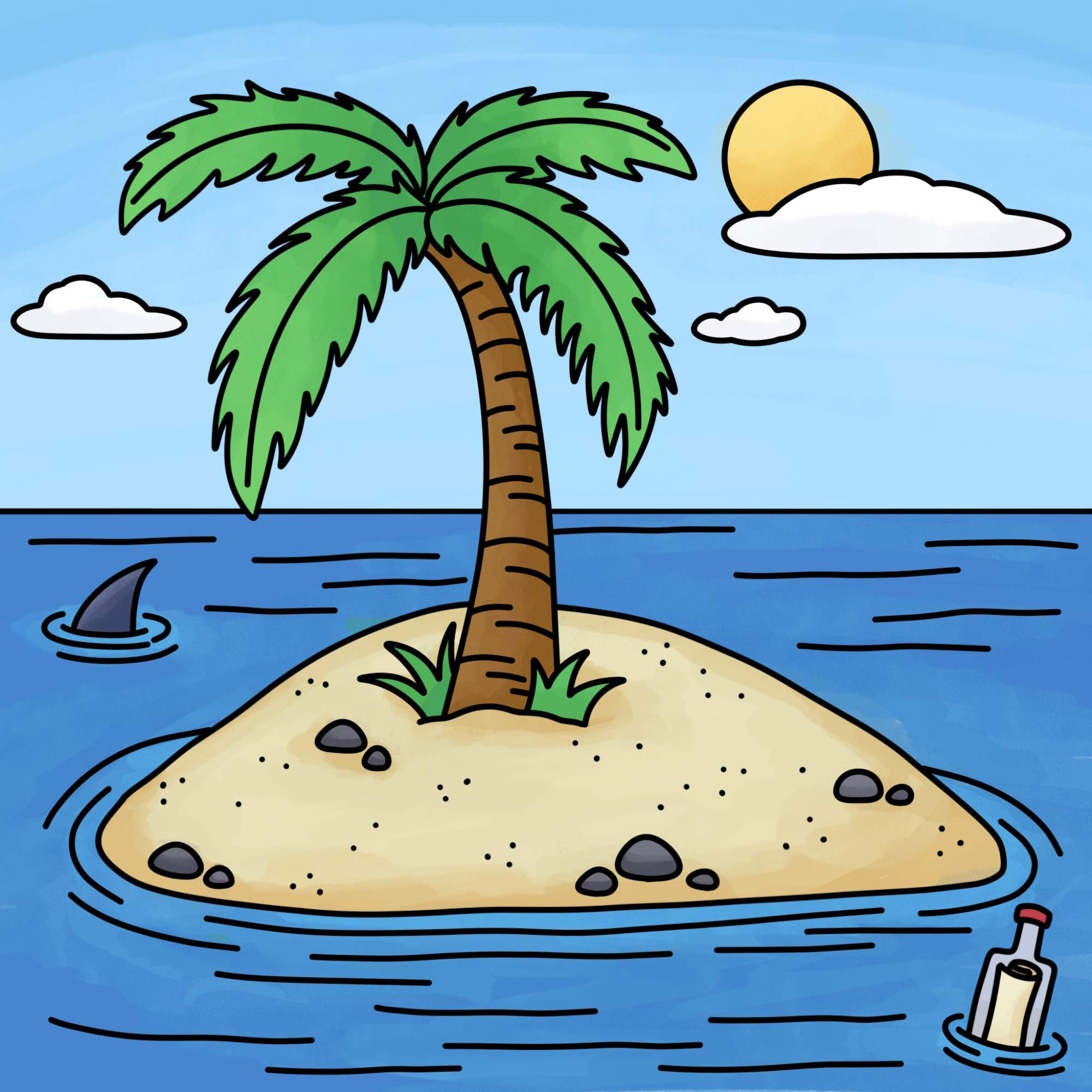 How to Draw an Island - Drawing with Dawn