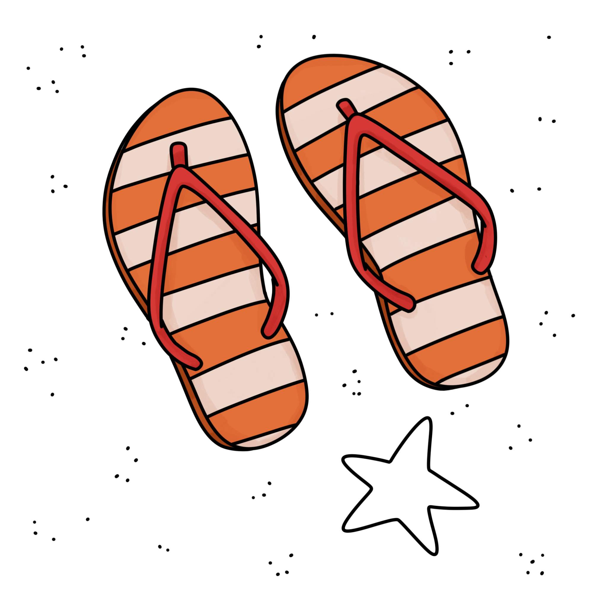 How to Draw Flip Flops - Step-10