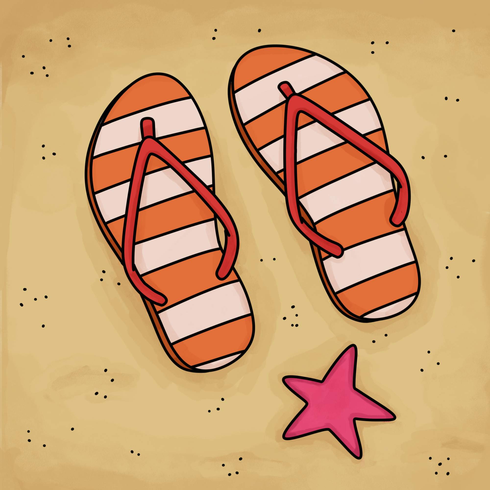 How to Draw Flip Flops - Step-12