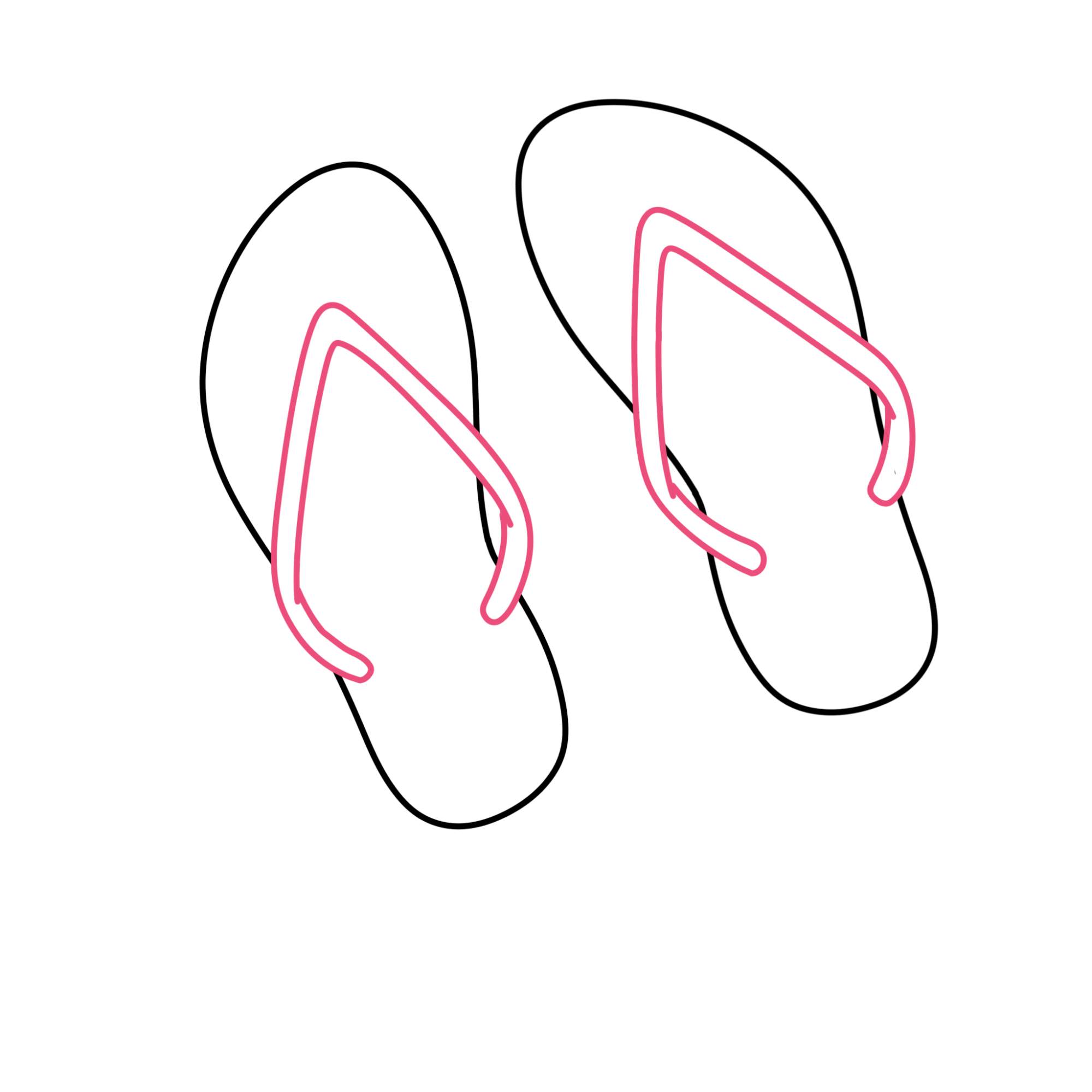 How to Draw Flip Flops - Step-3