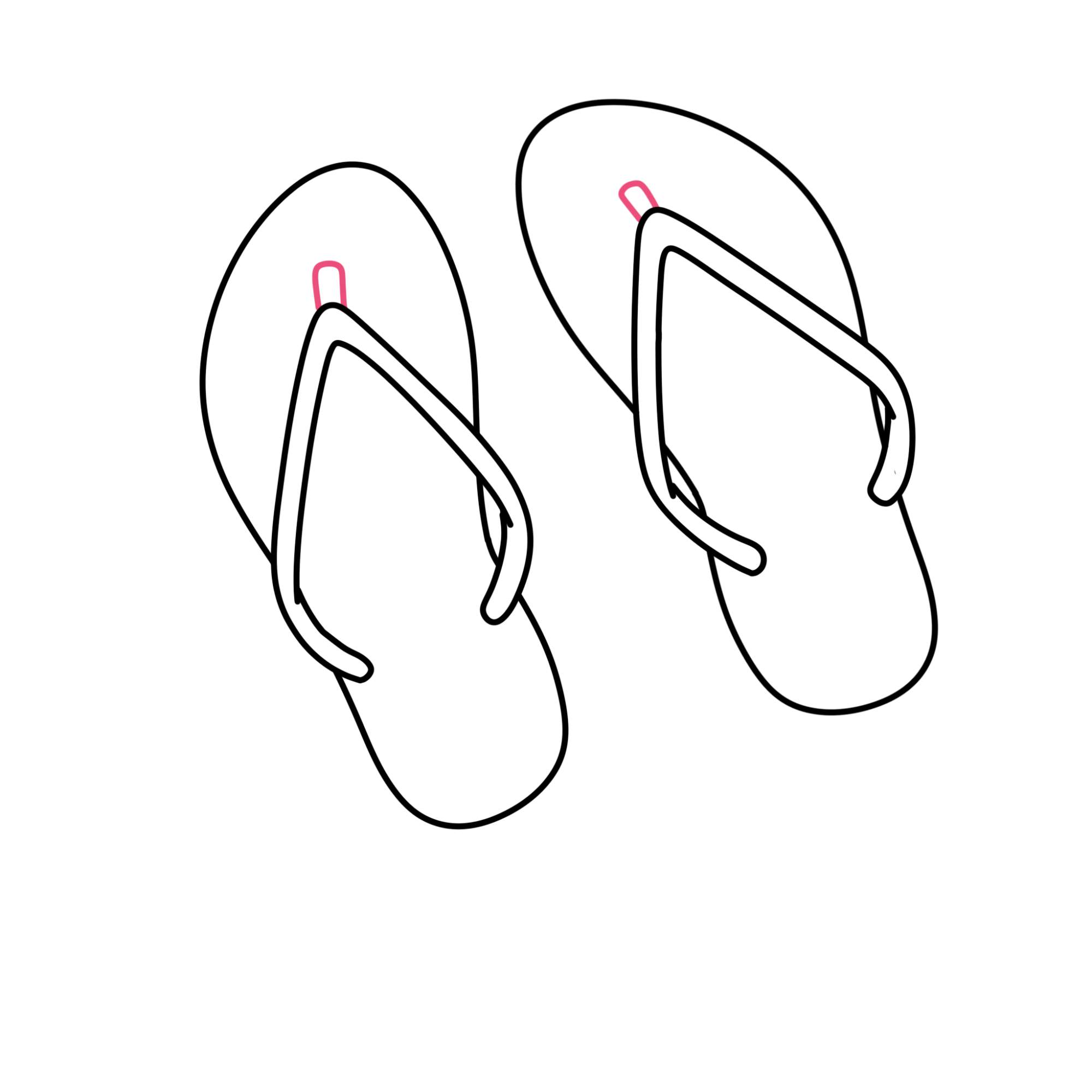 How to Draw Flip Flops - Step-4