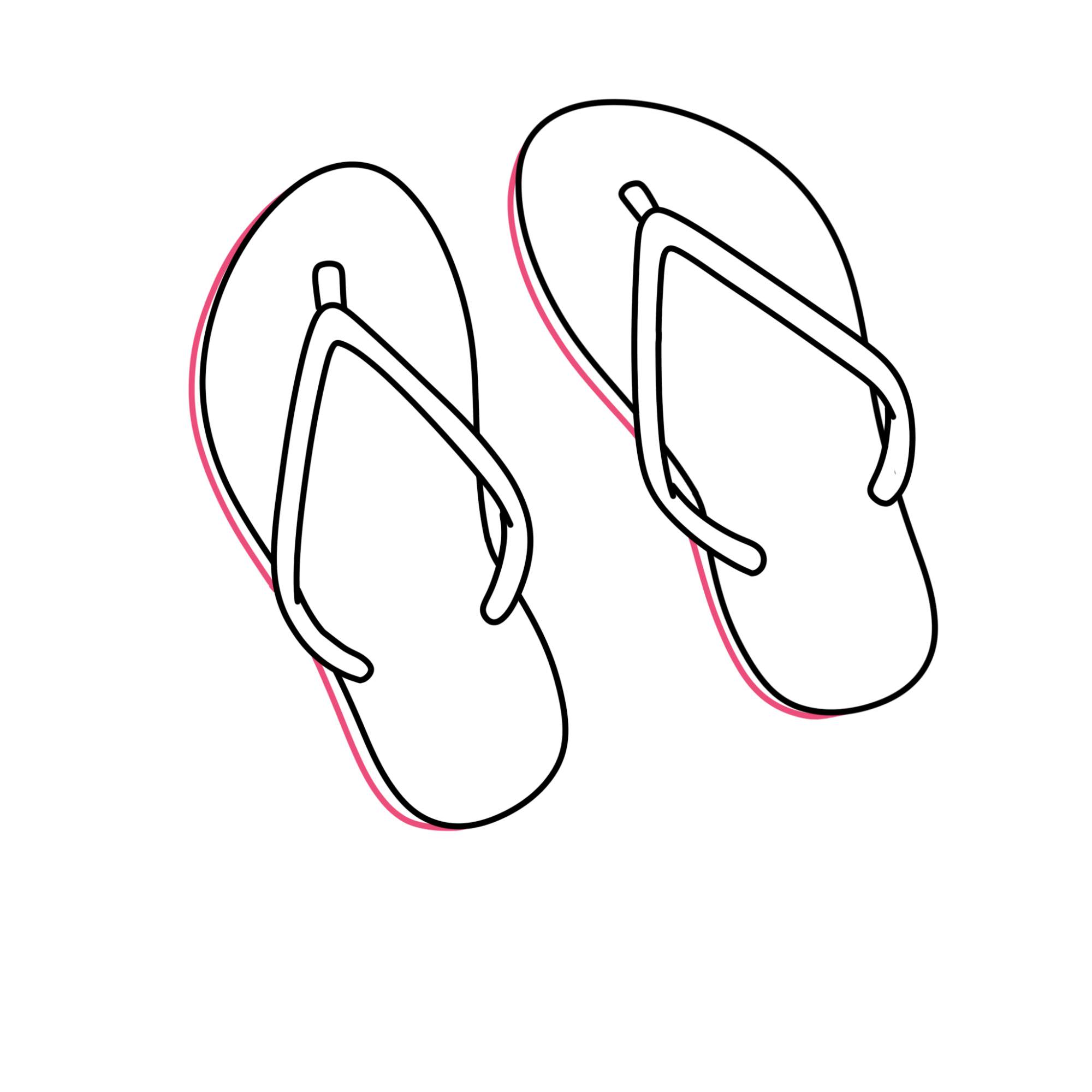 How to Draw Flip Flops - Step-5