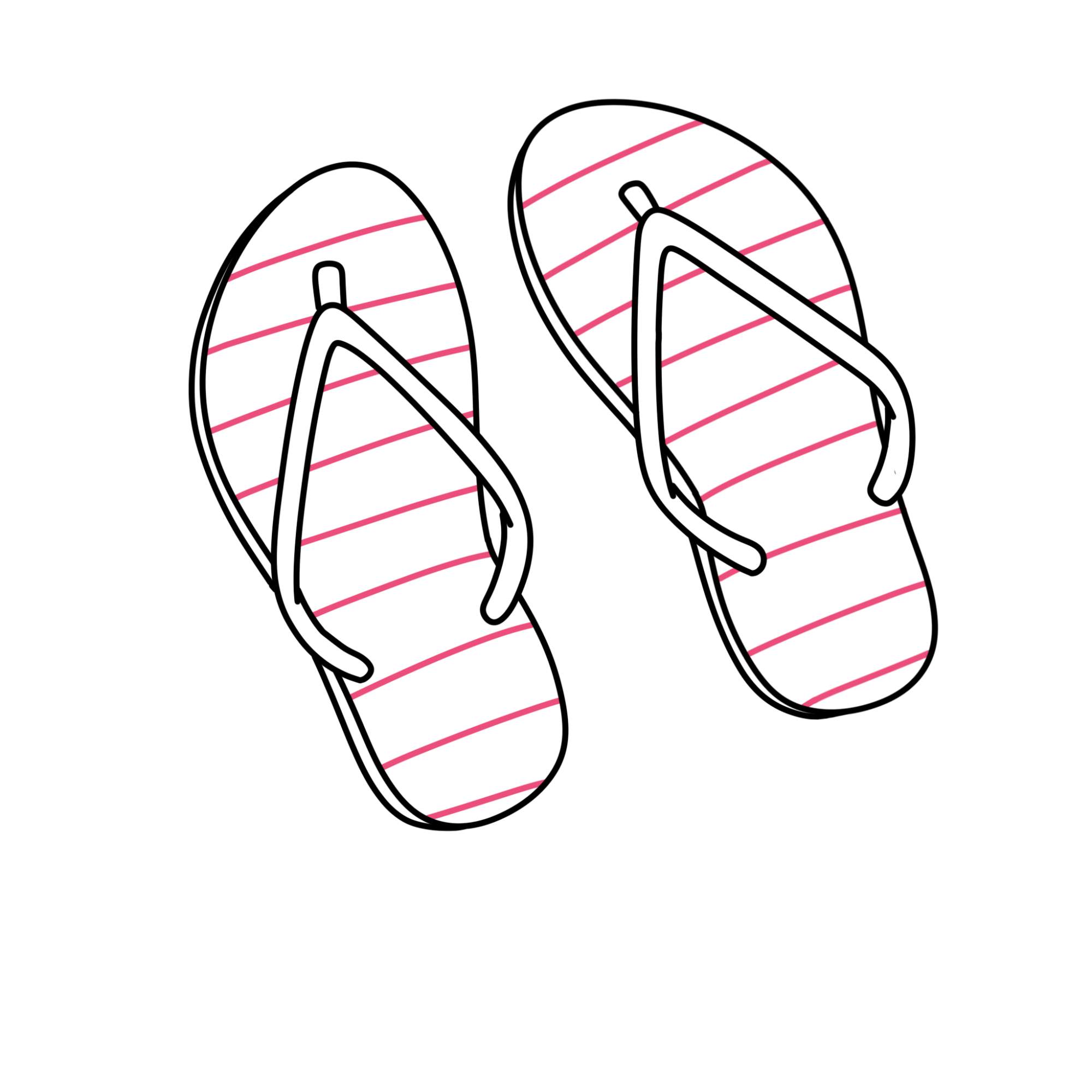 How to Draw Flip Flops - Step-6