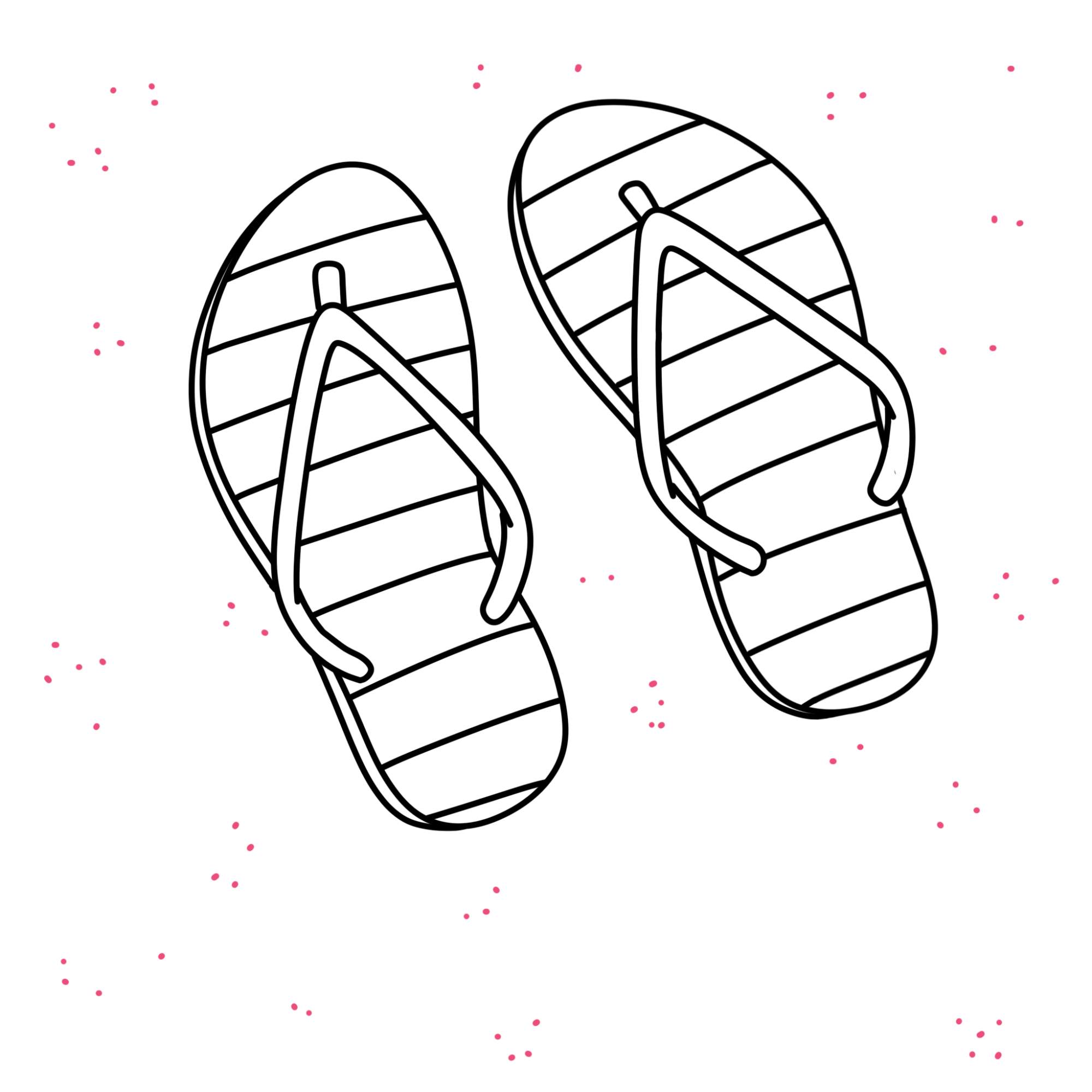 How to Draw Flip Flops - Step-7