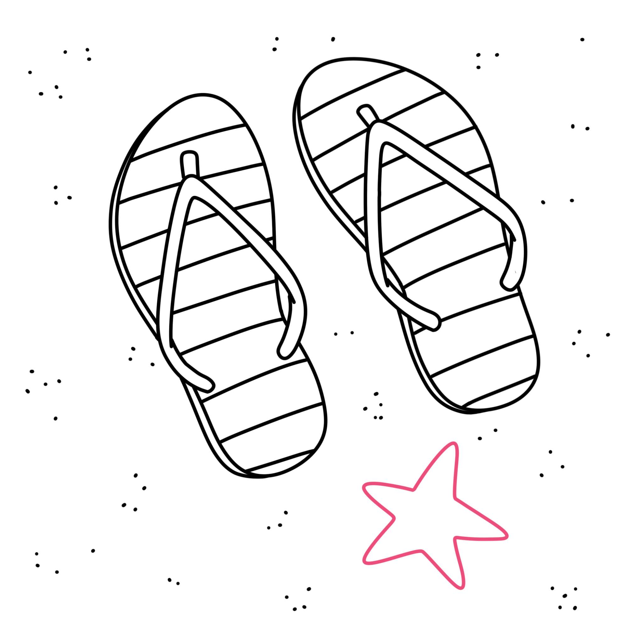 How to Draw Flip Flops - Step-8