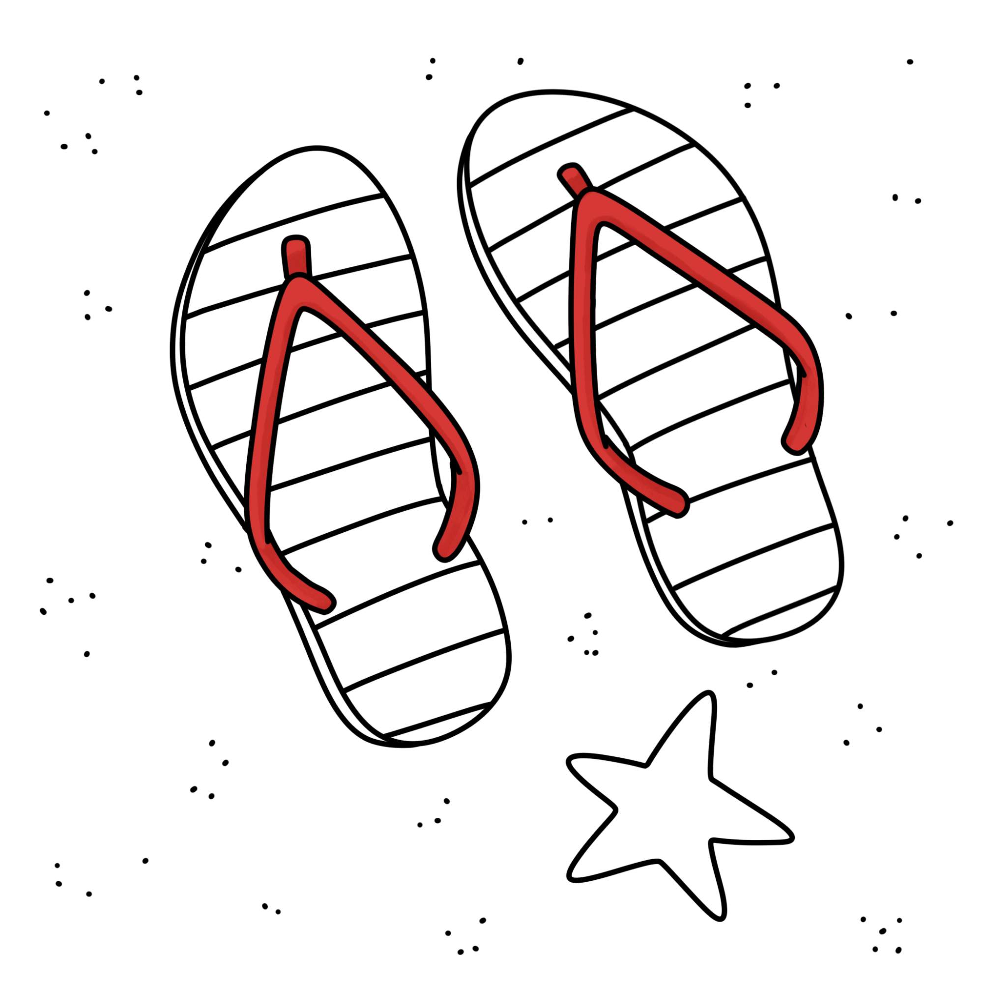 How to Draw Flip Flops - Step-9