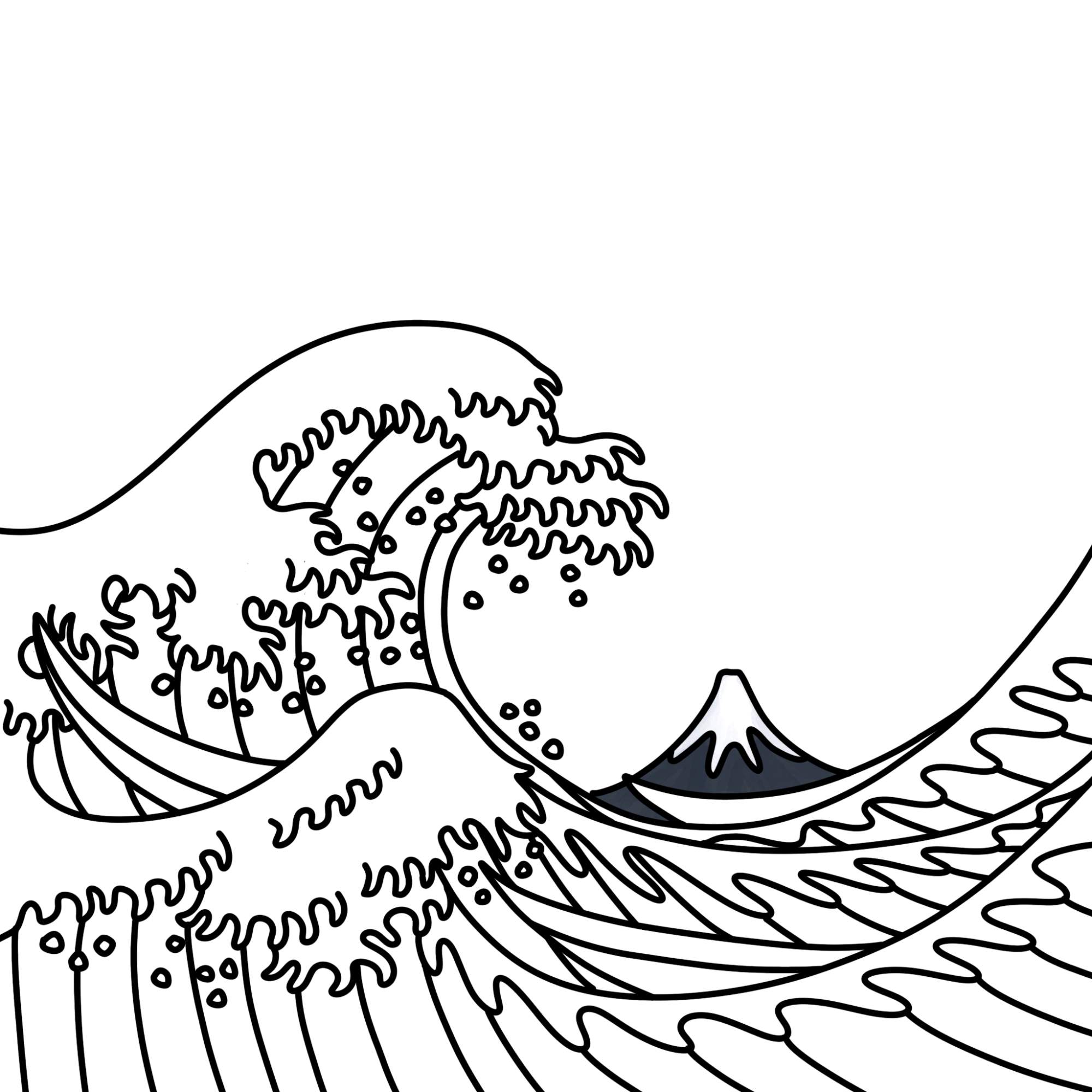 How to Draw Japanese Wave - Step-12