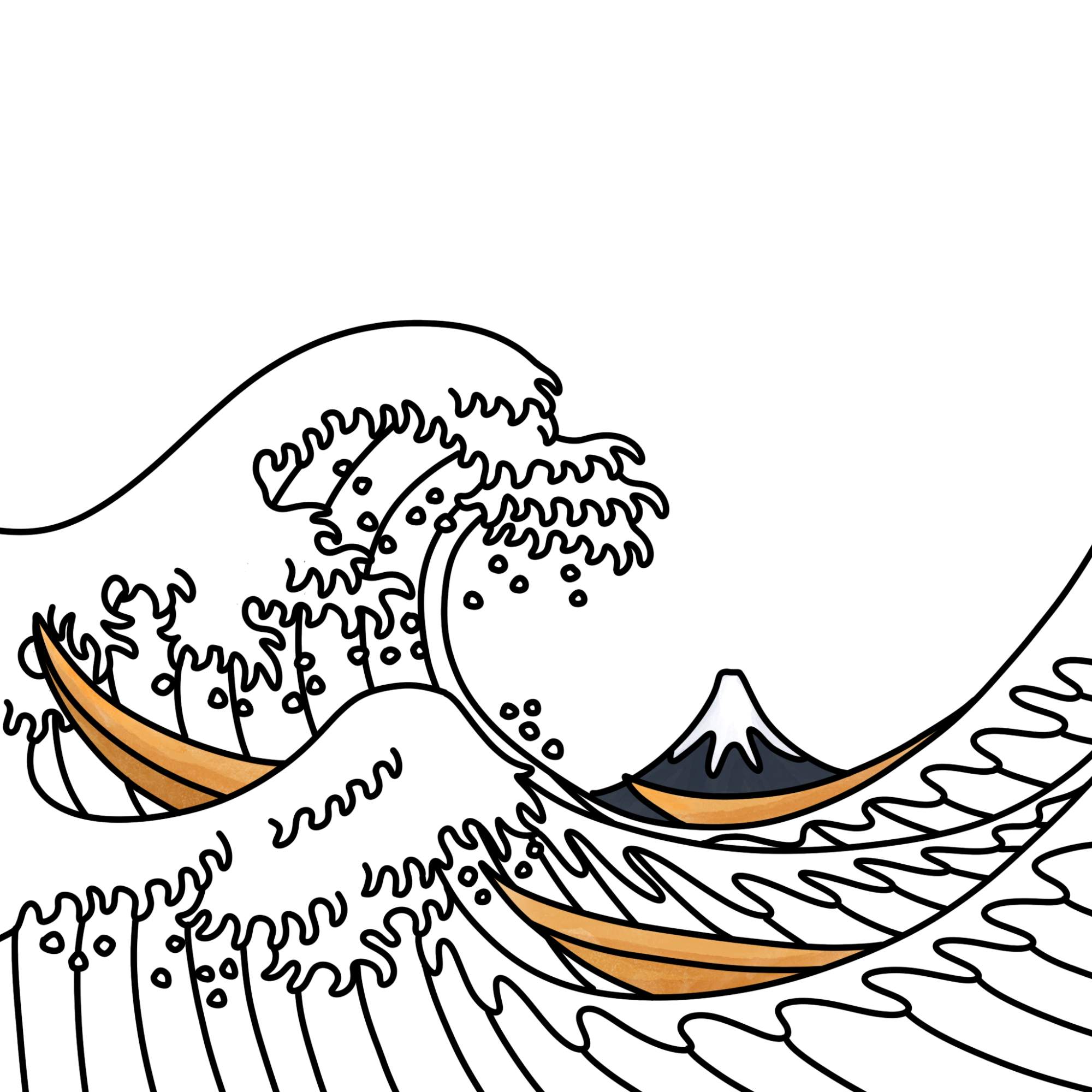 How to Draw Japanese Wave - Step-13