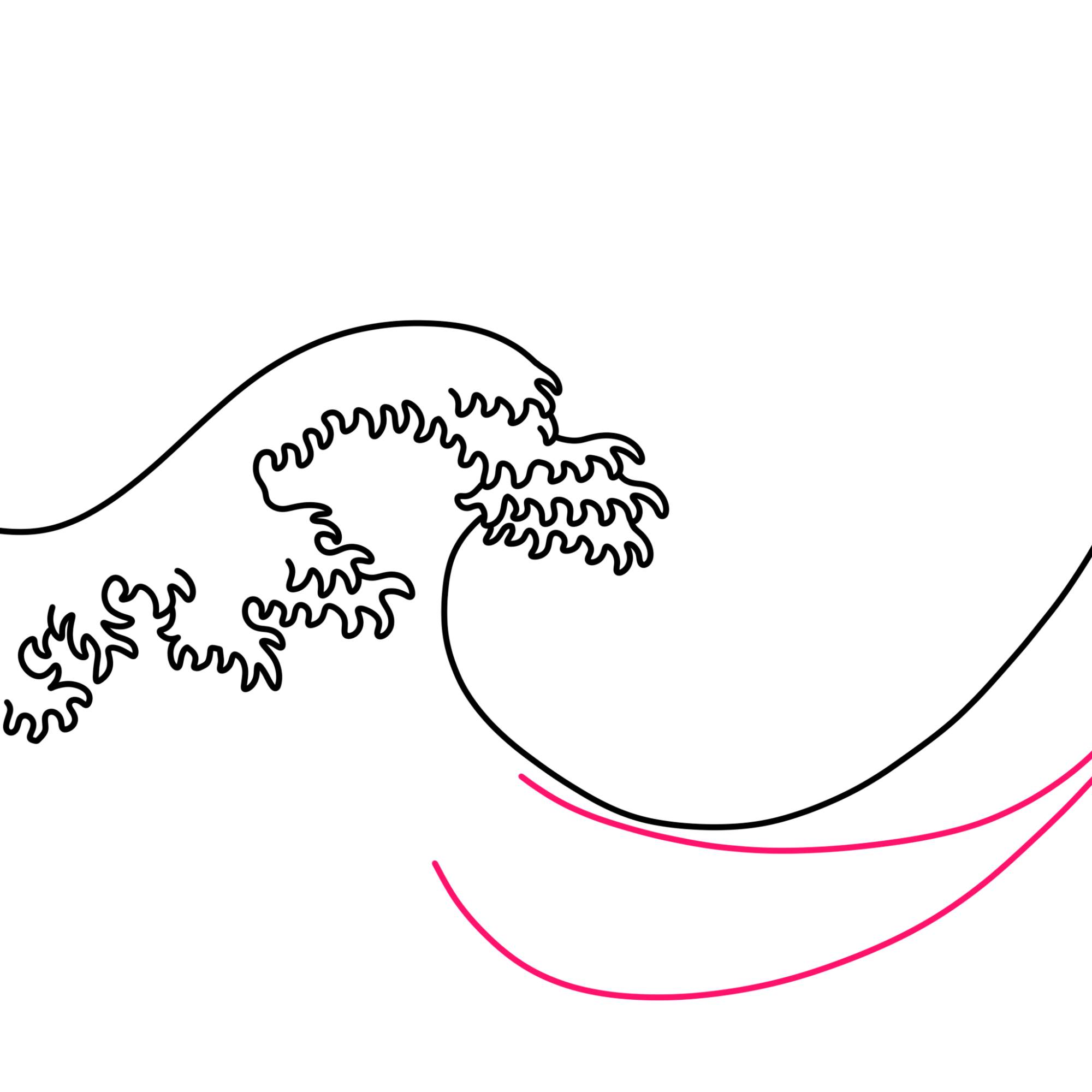 How to Draw Japanese Wave - Step-4