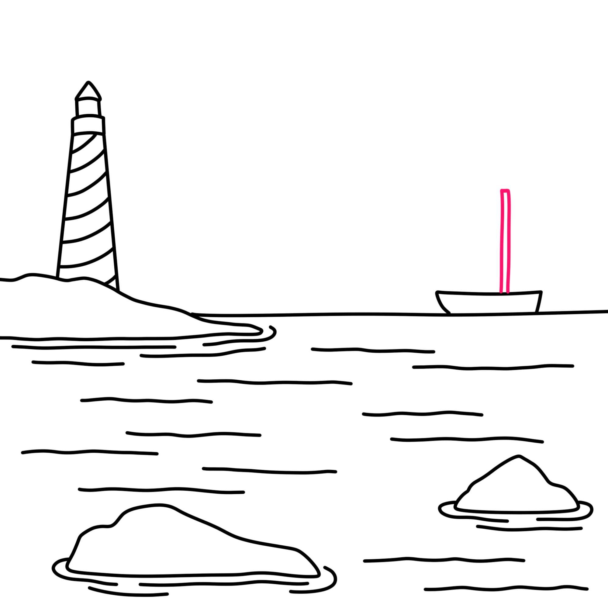 How to Draw the Sea - Step-10