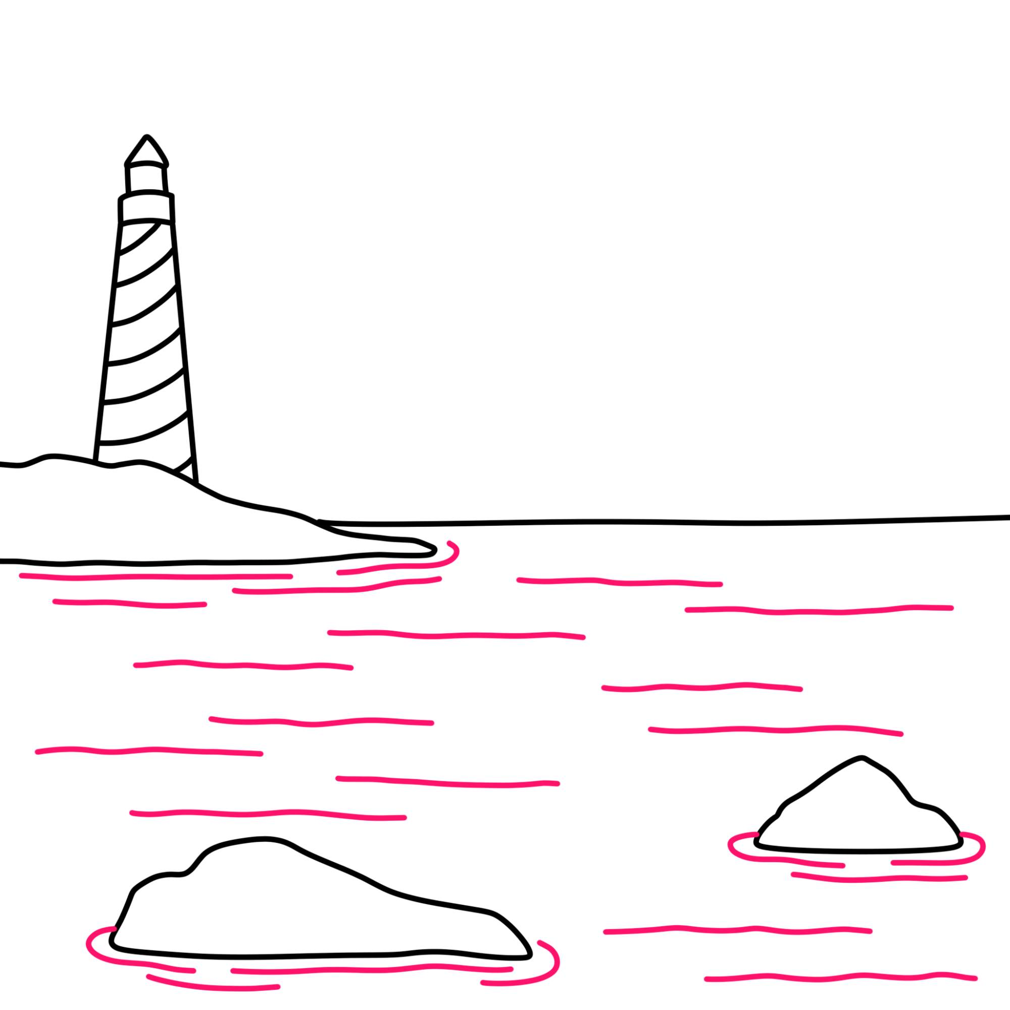 How to Draw the Sea - Step-8