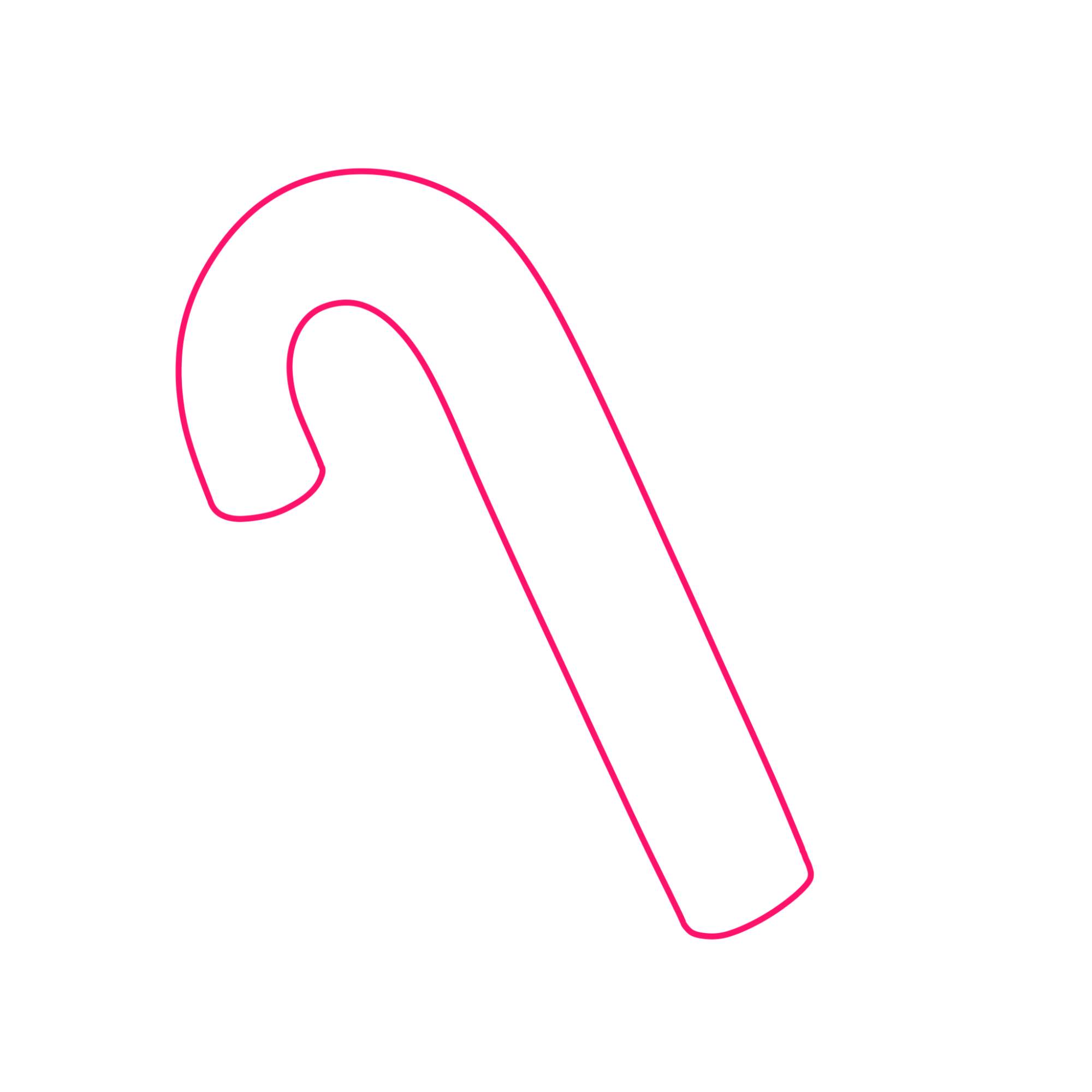 Candy Cane Drawing - Step-1