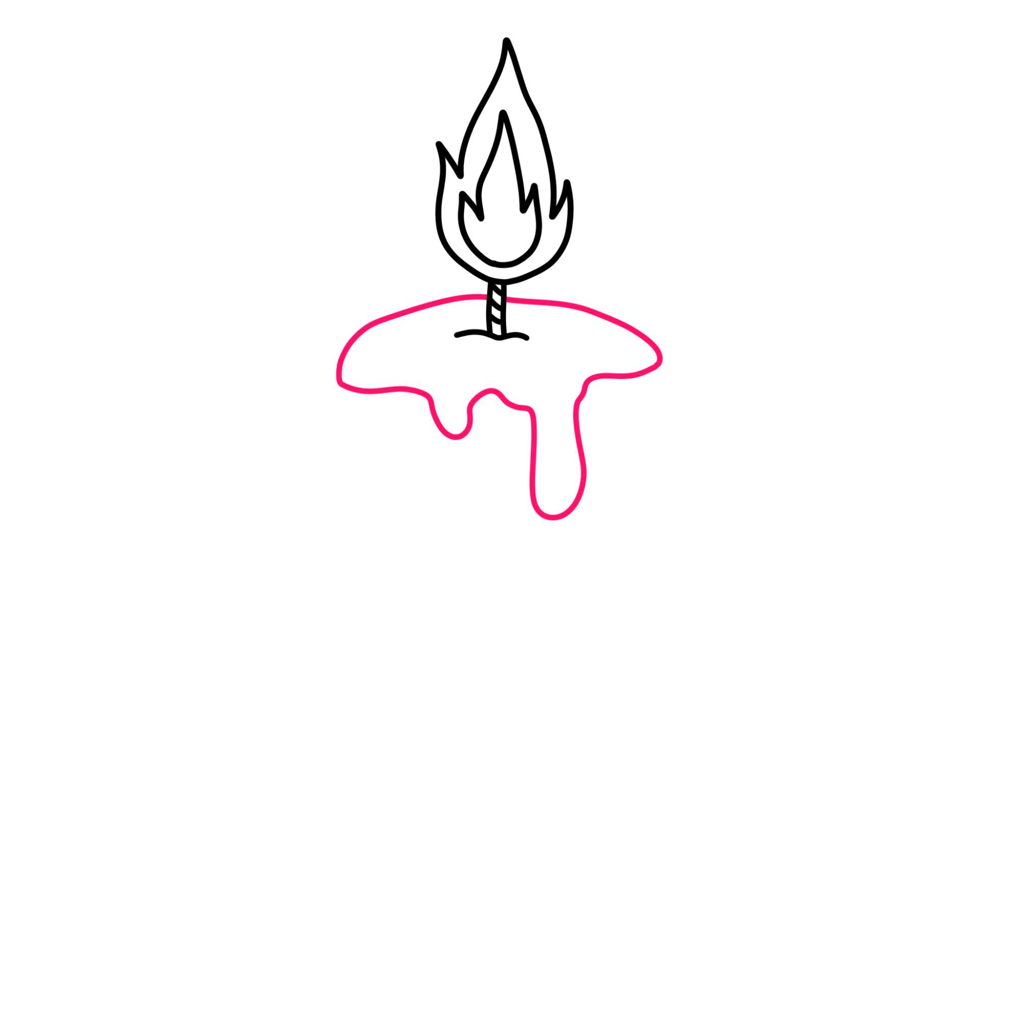 Christmas Candle Drawing - Step-4