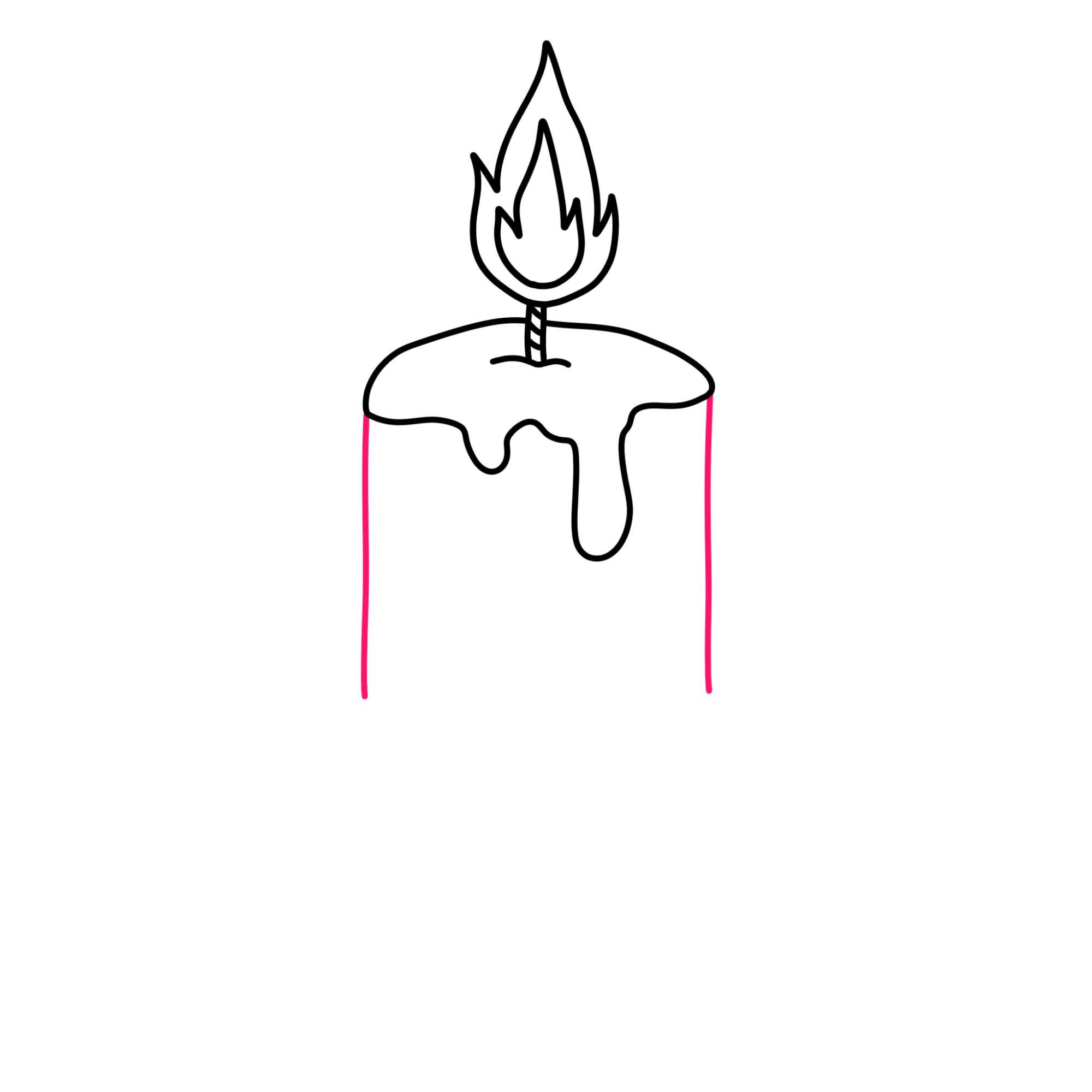 Christmas Candle Drawing - Step-5