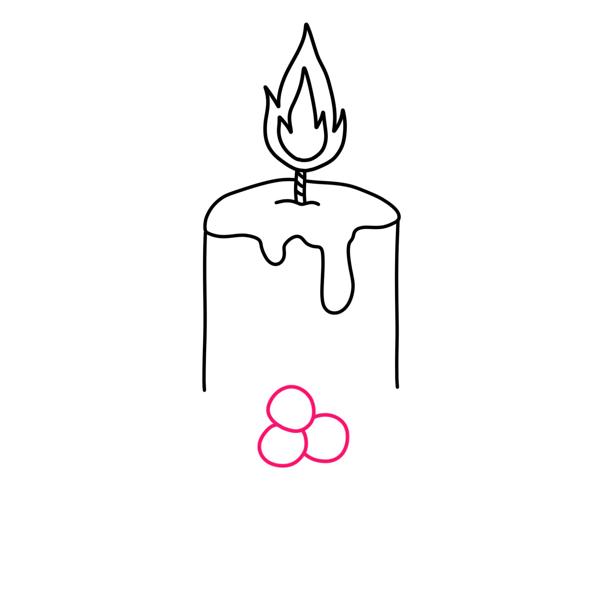 Christmas Candle Drawing - Step-6