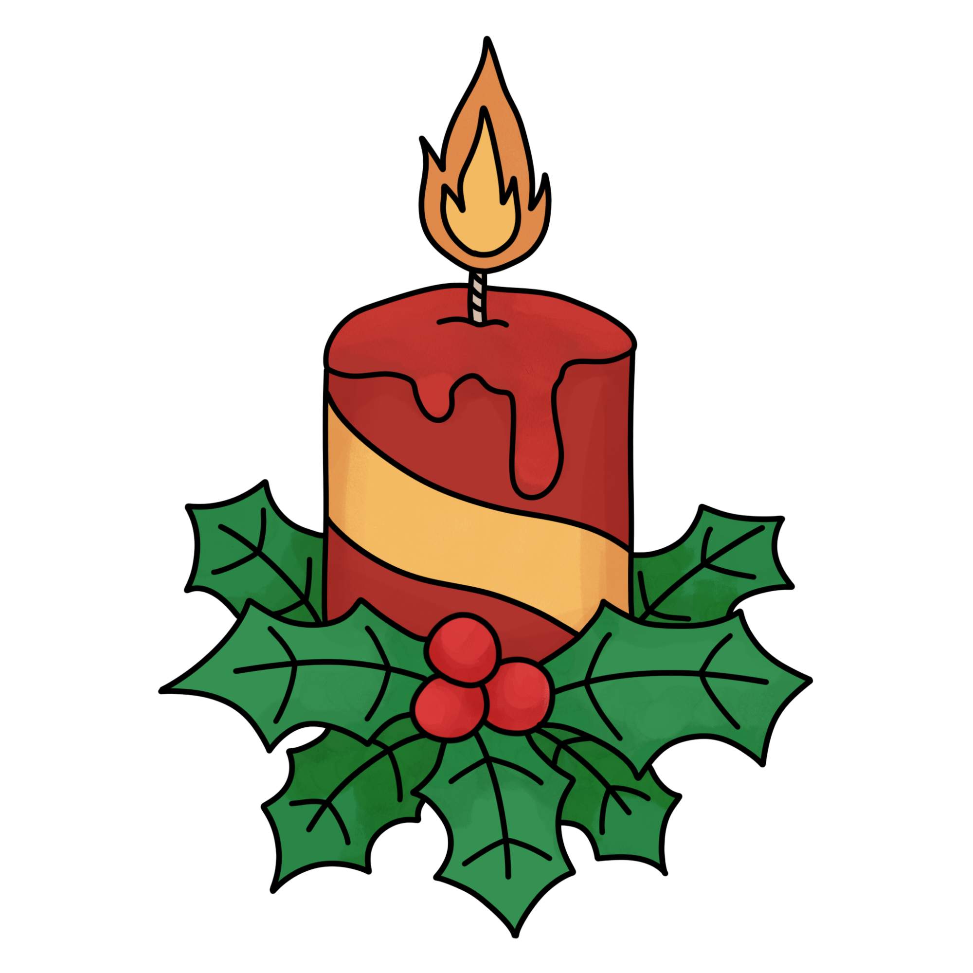 Christmas Candle Drawing