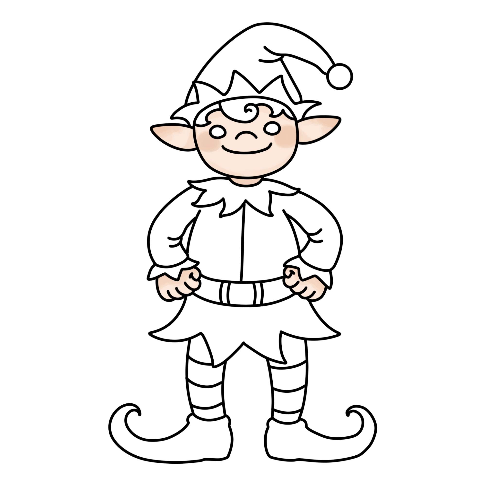 Christmas Elf Drawing - Step-18