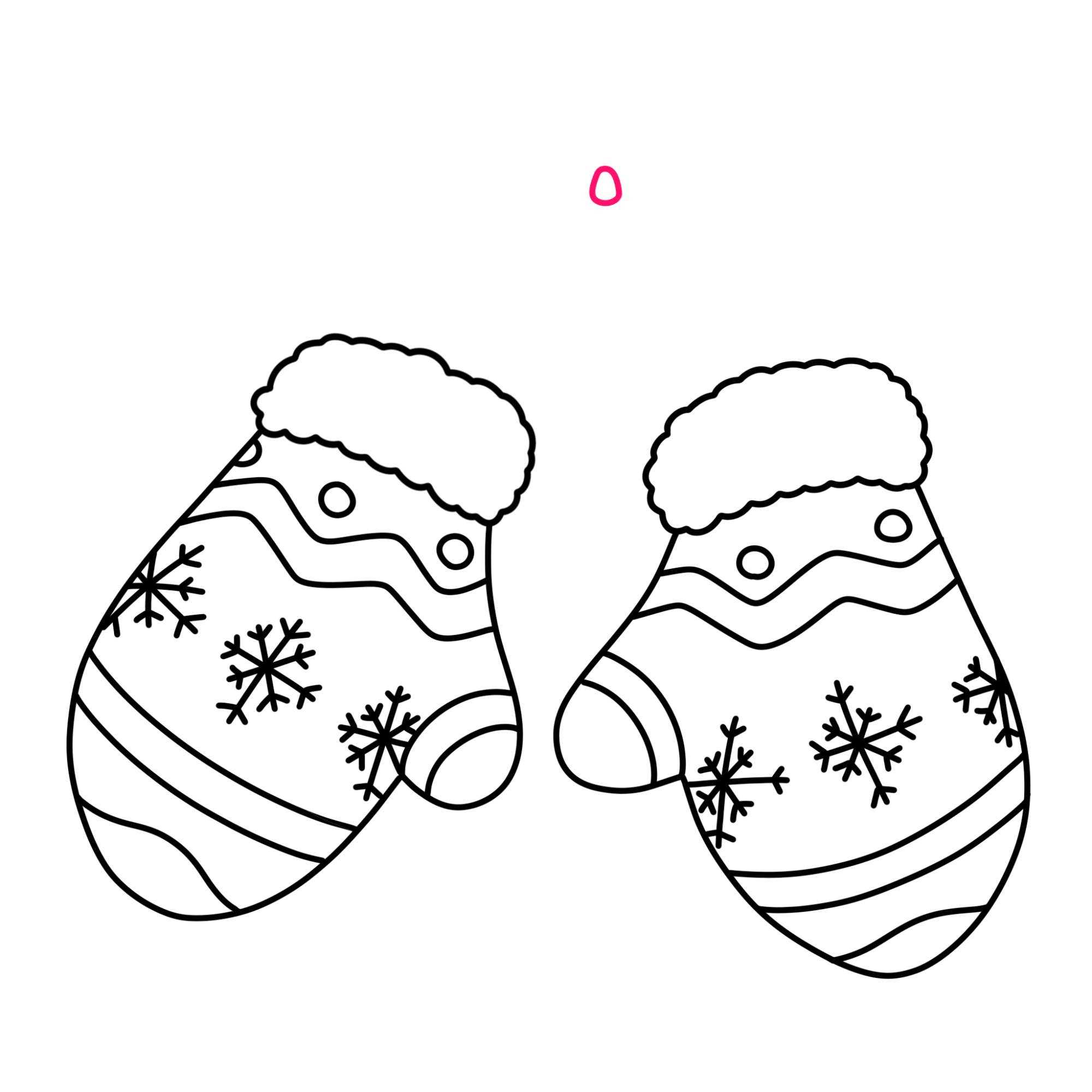 Christmas Mittens Drawing - Step-5