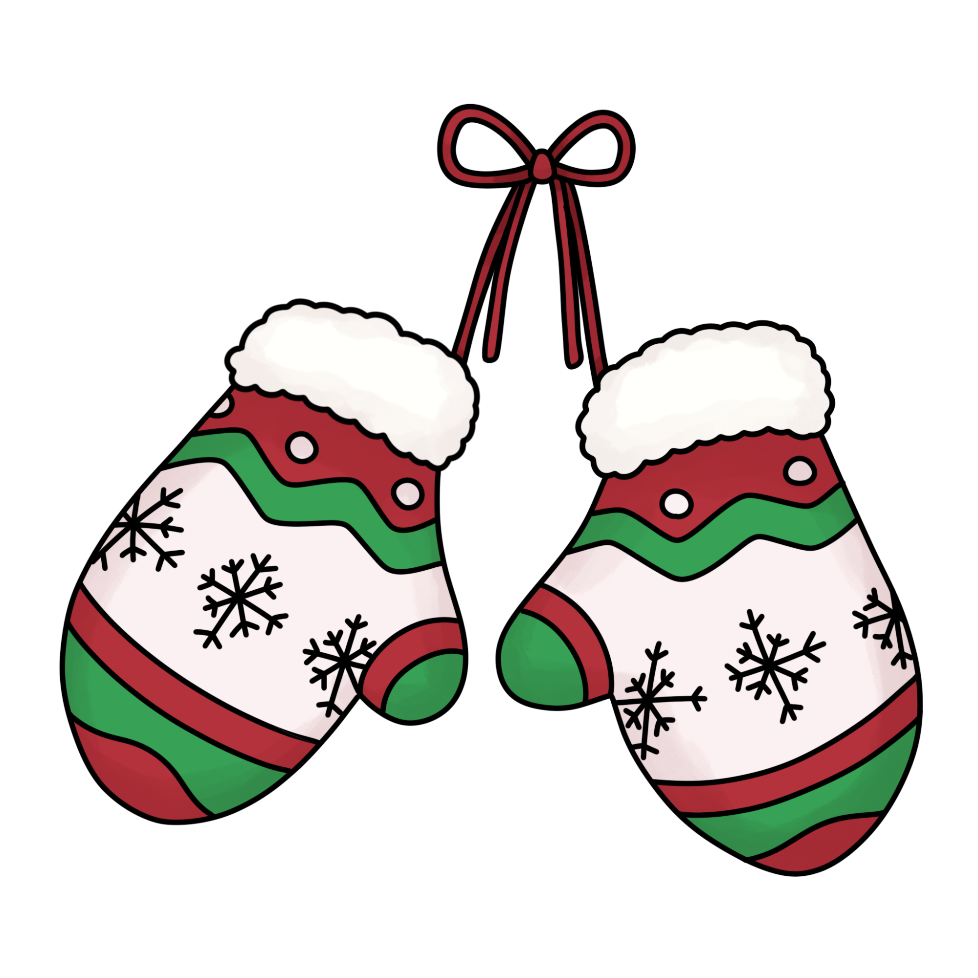 Christmas Mittens Drawing