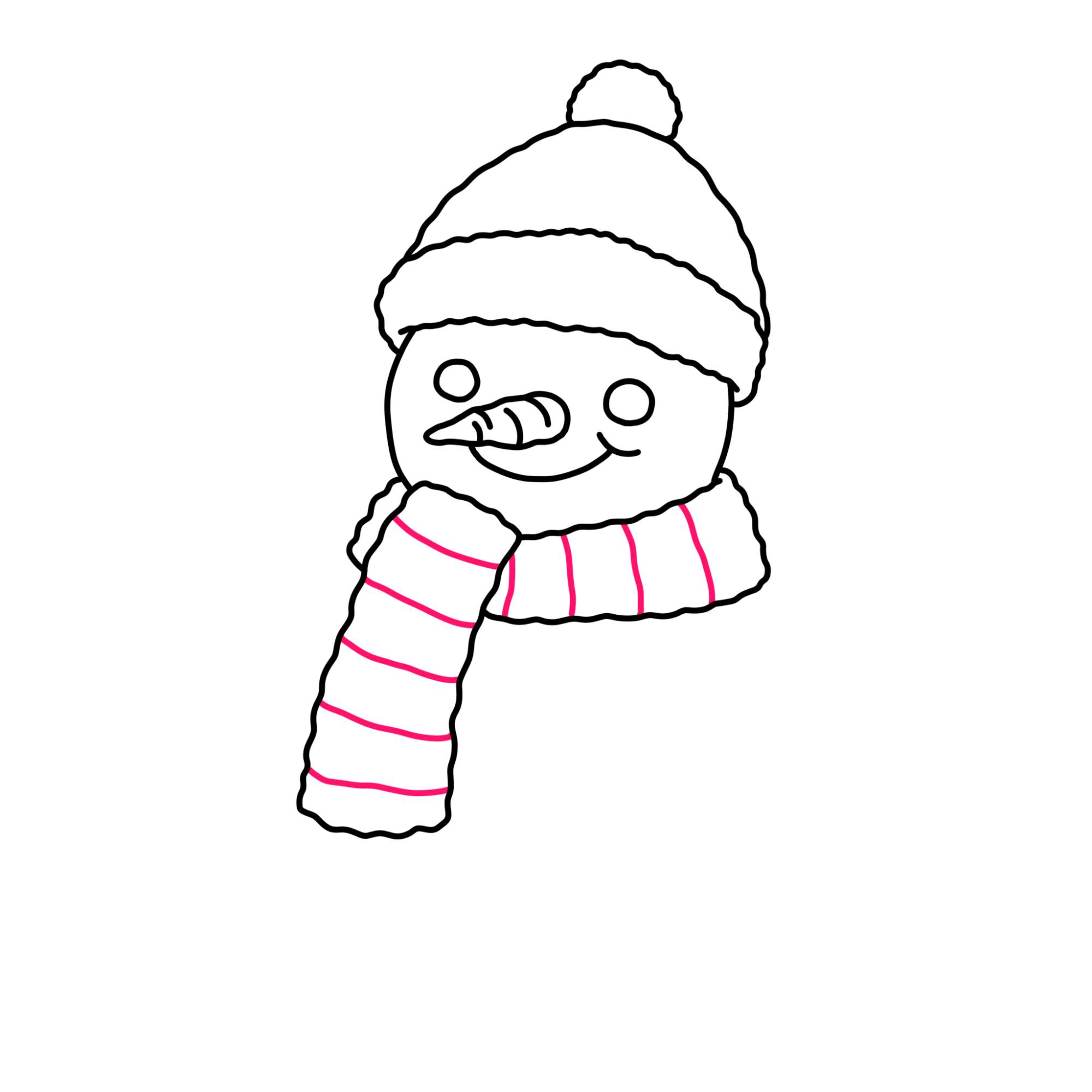 Cute Snowman Drawing - Step-10